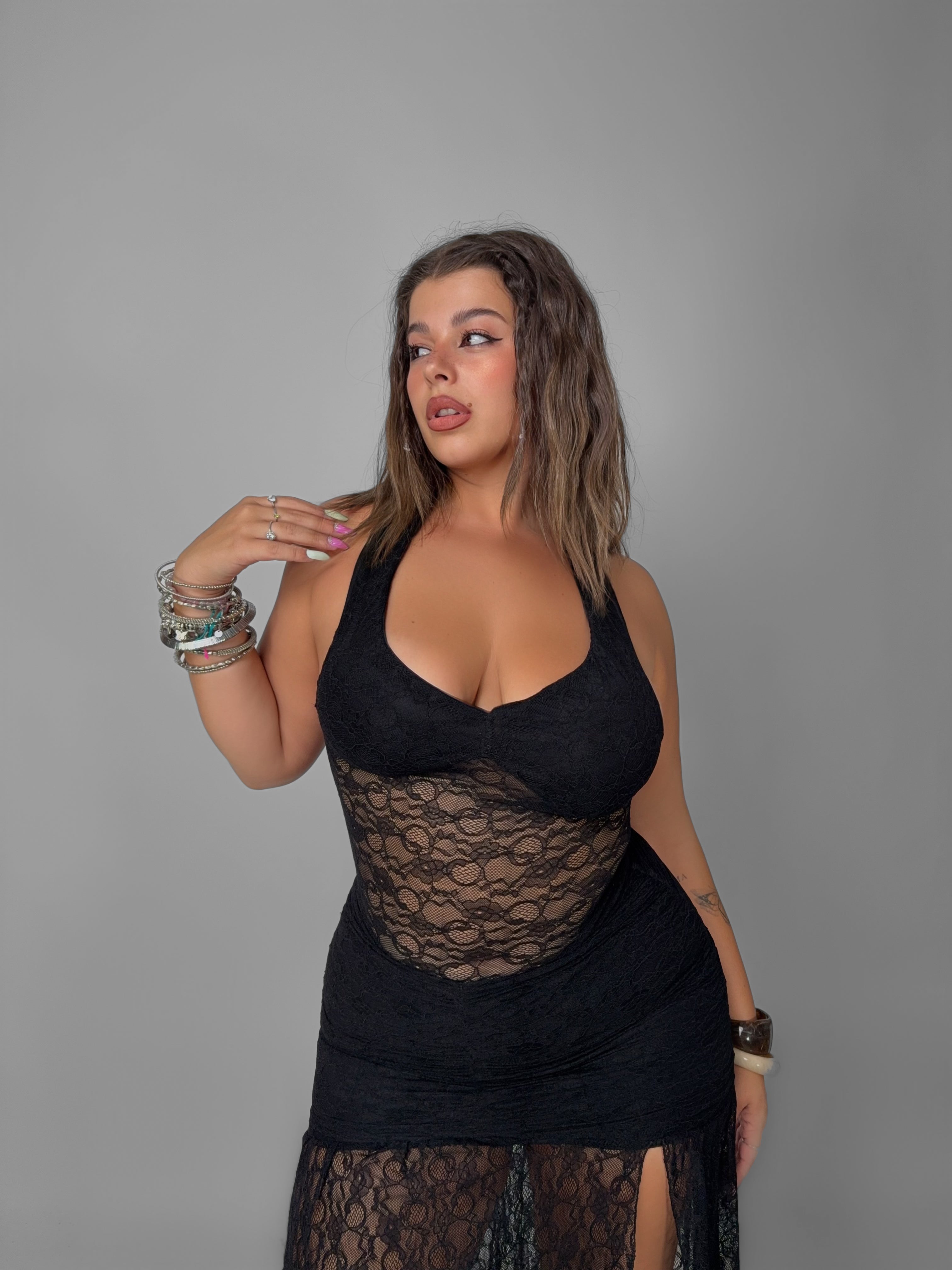 CURVY FIT - Abito Seductive Grace - Black