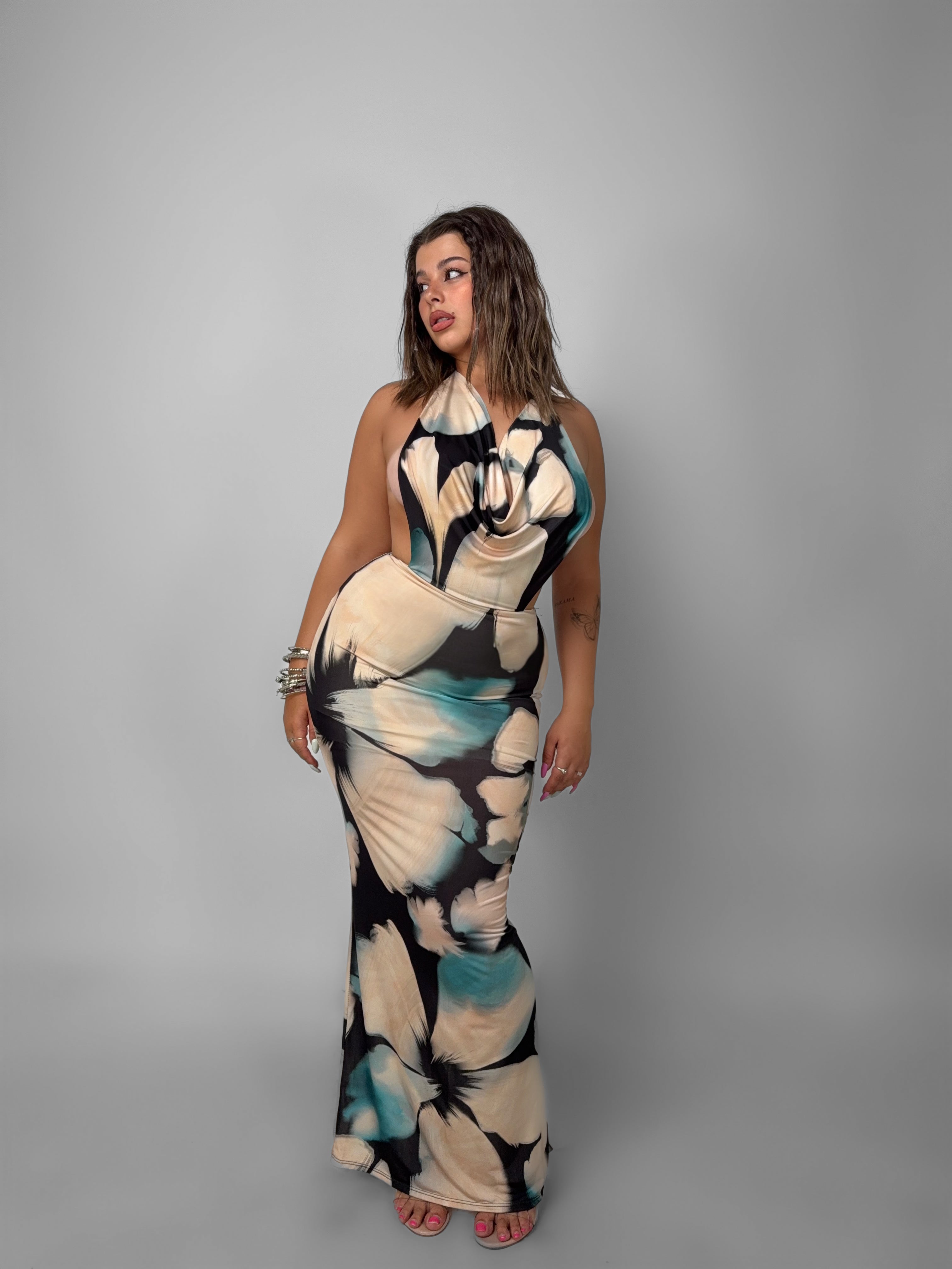 CURVY FIT - Abito Elettra - Fantasy Beige