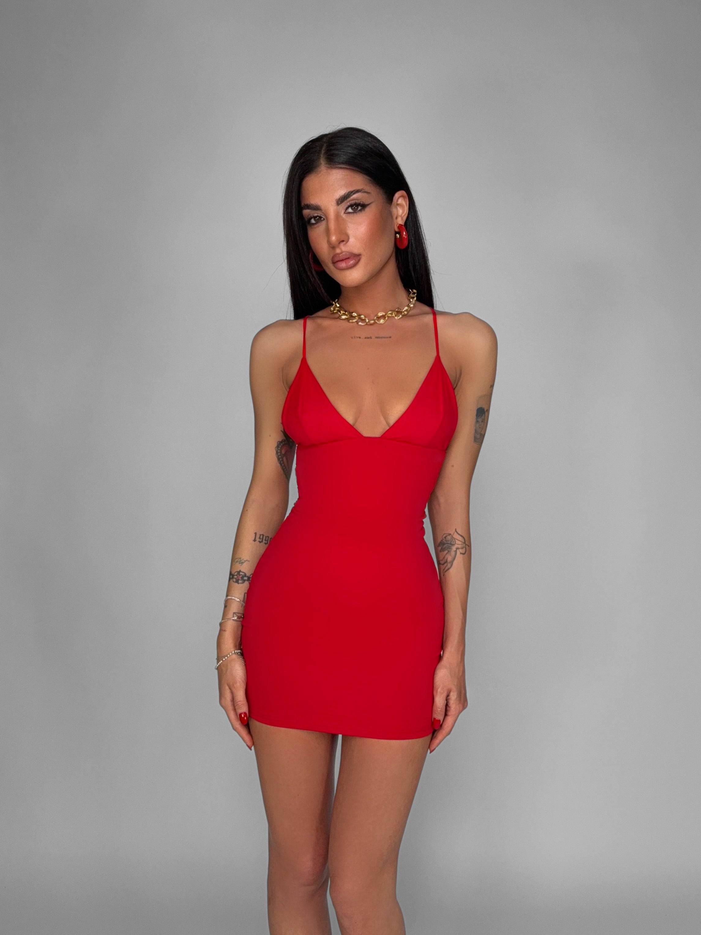 Abito Butterfly Back-Red