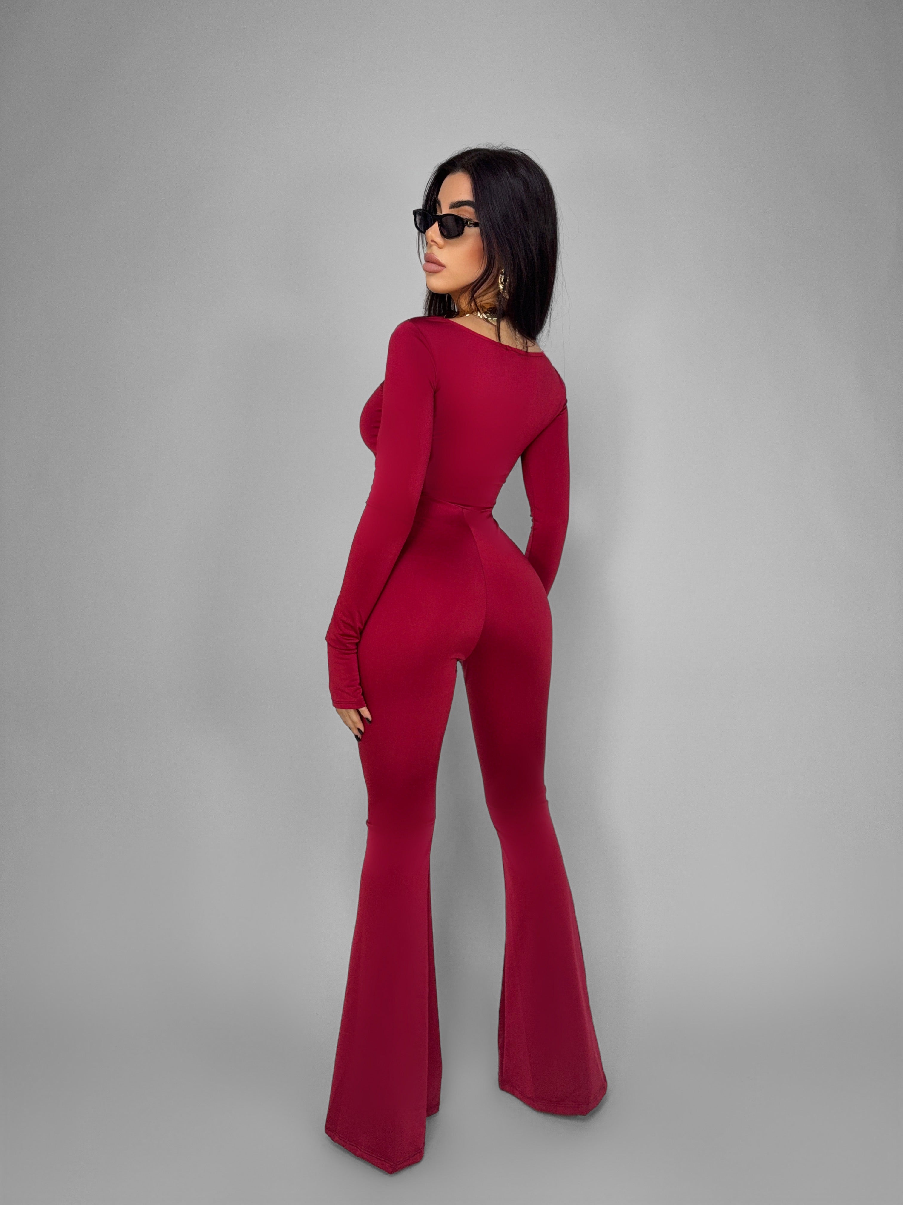 Jumpsuit Paw-Cherry Red