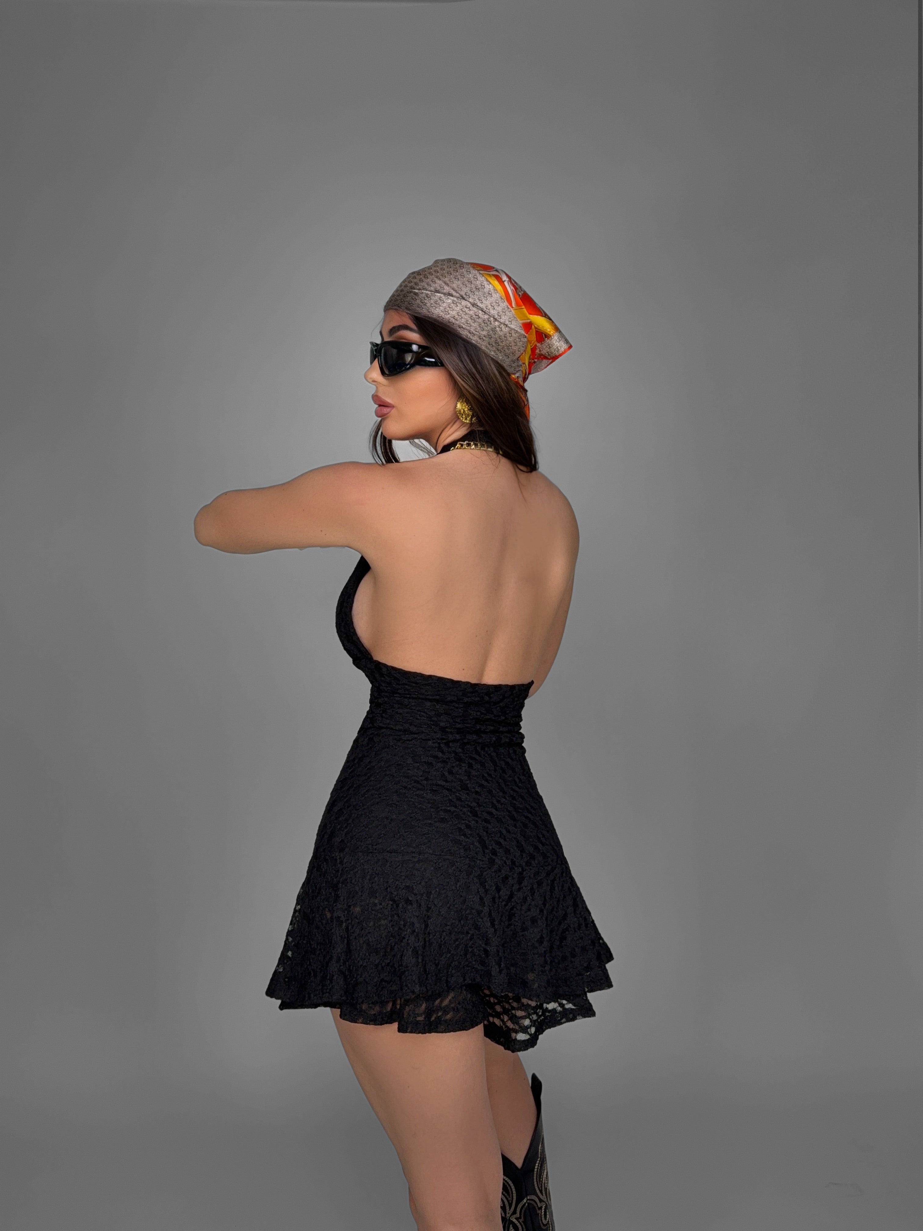 Abito Lace Outline-Black