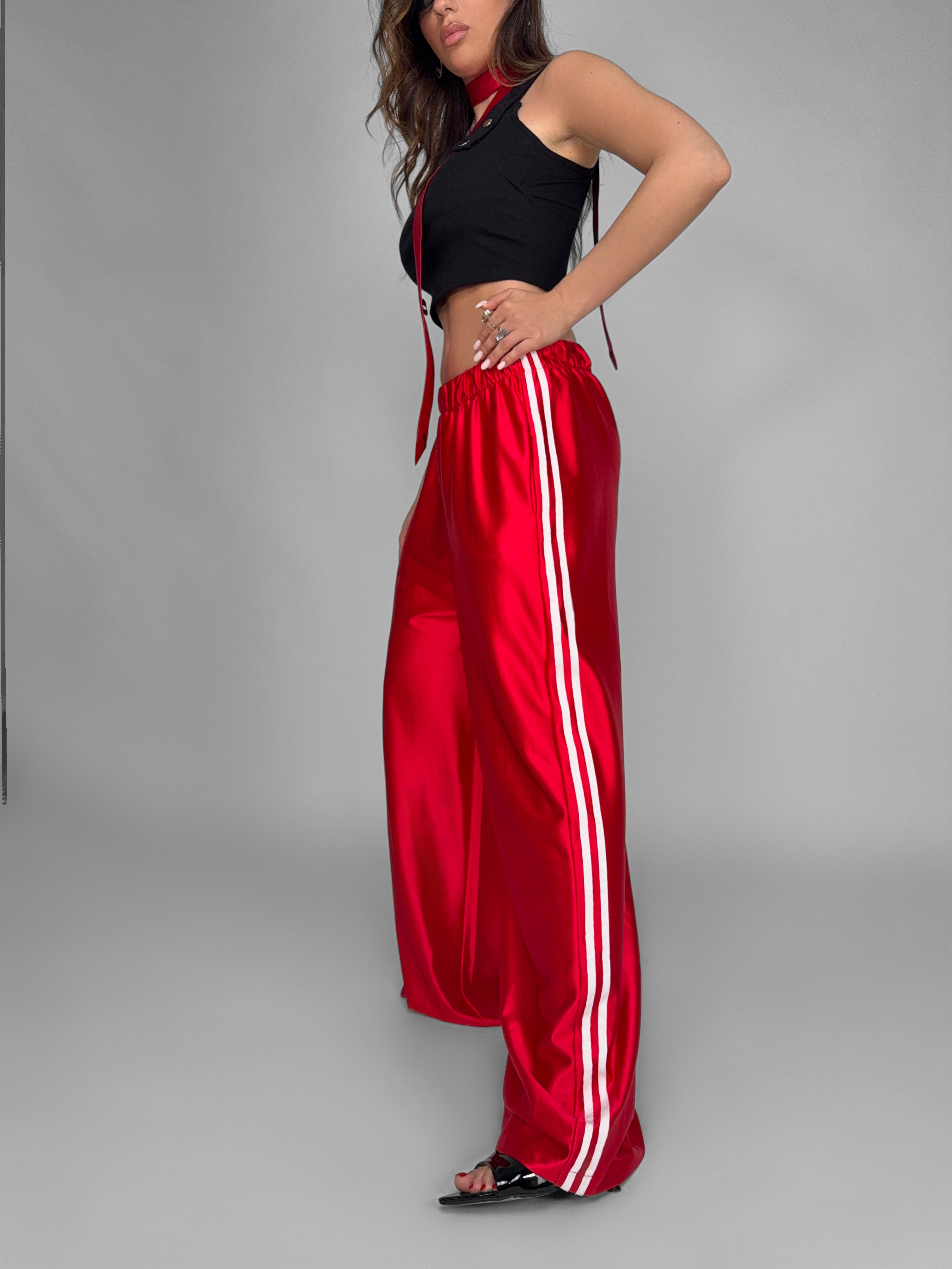 Pantalone Shiny Side-Red