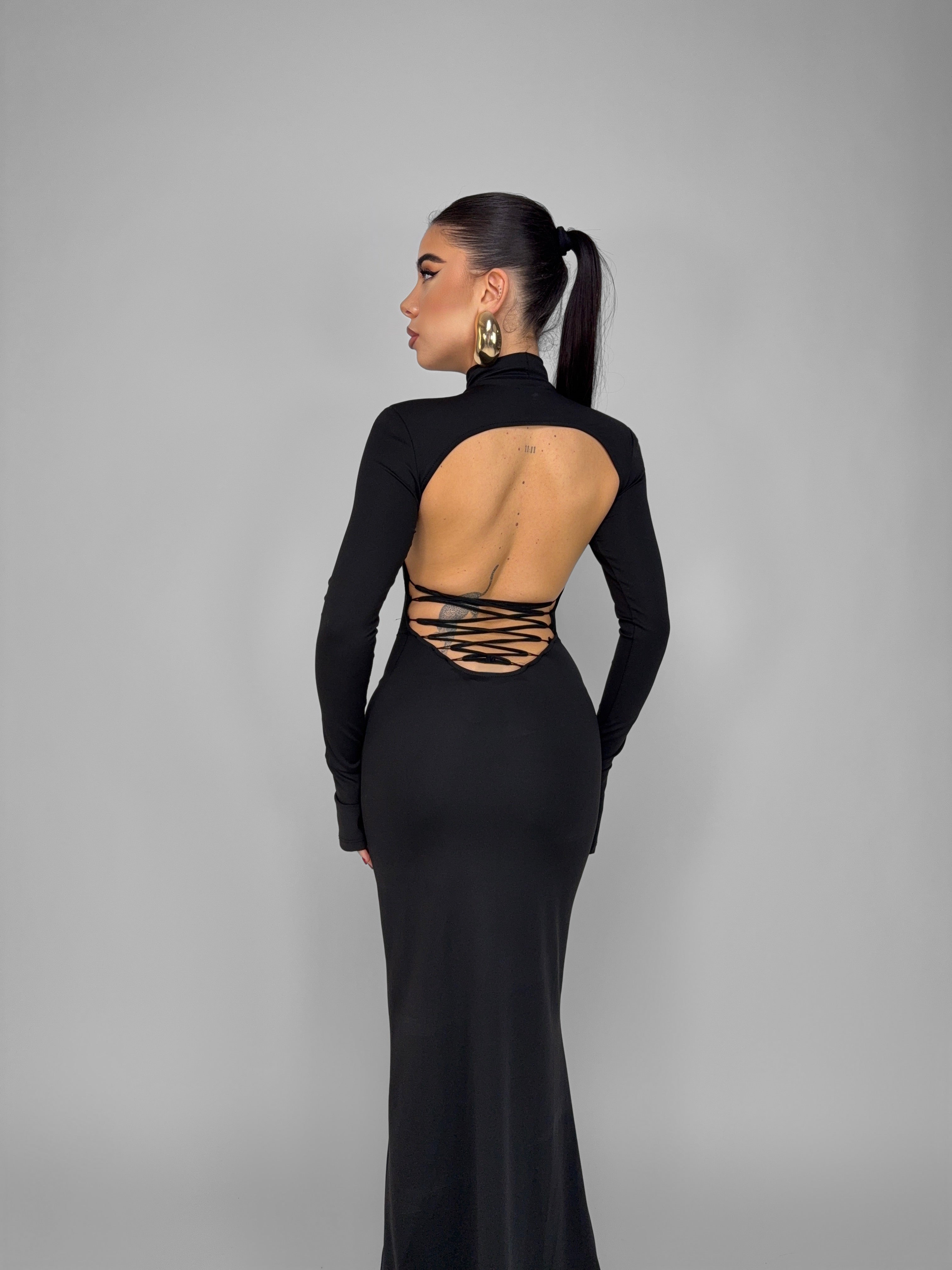 Abito Fitted Lace-Black