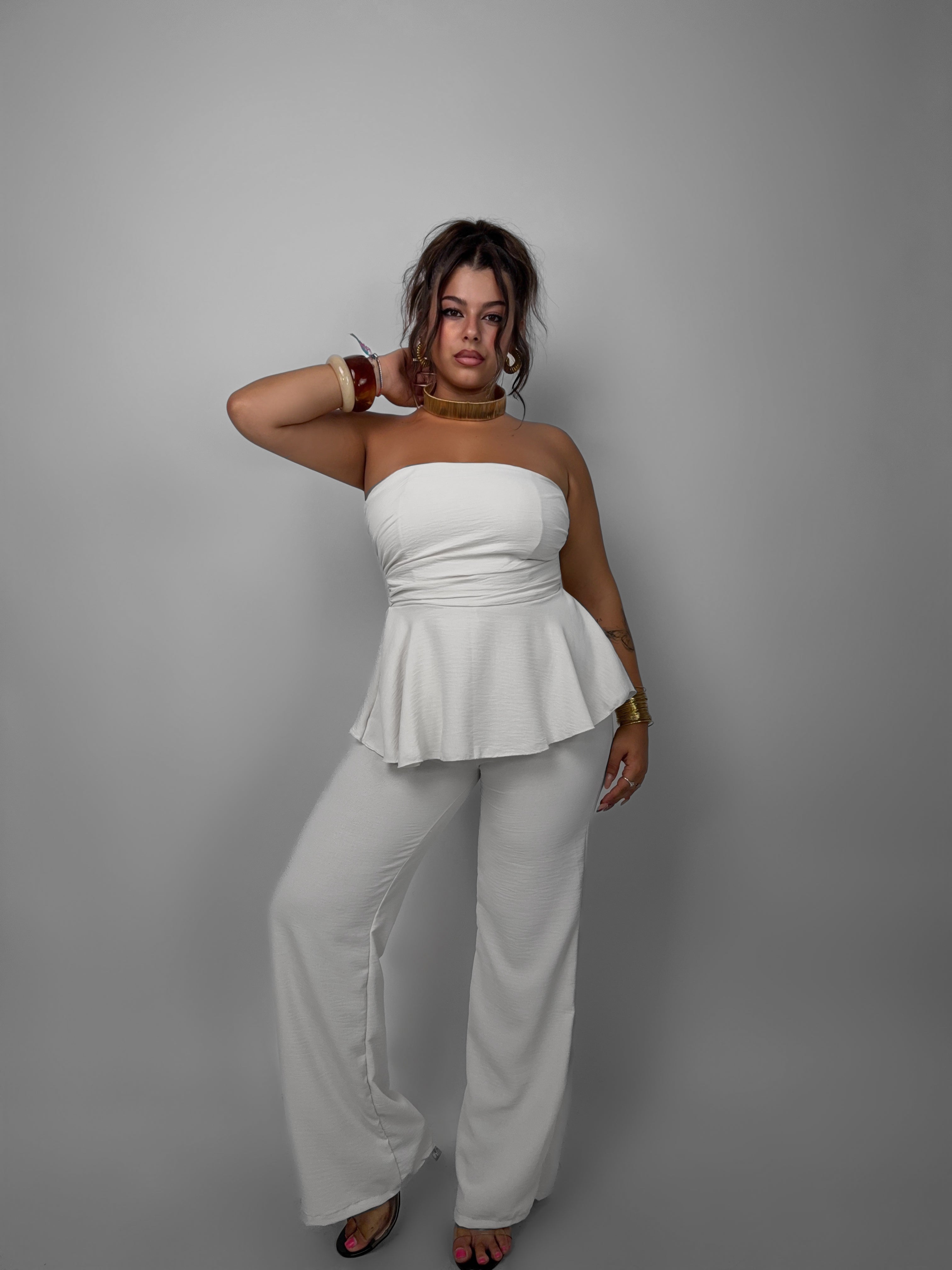 CURVY FIT - Tuta Virality - White