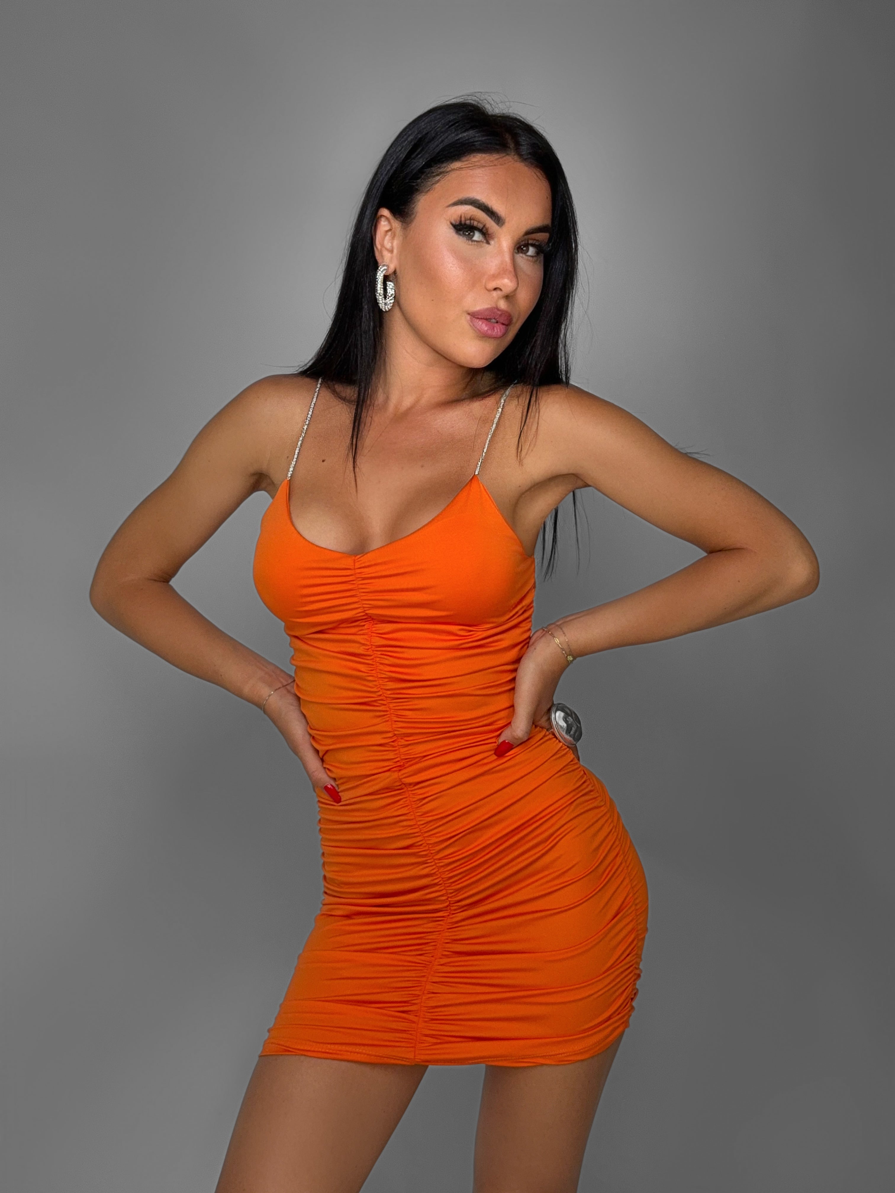 Abito Starlit Strap-Orange