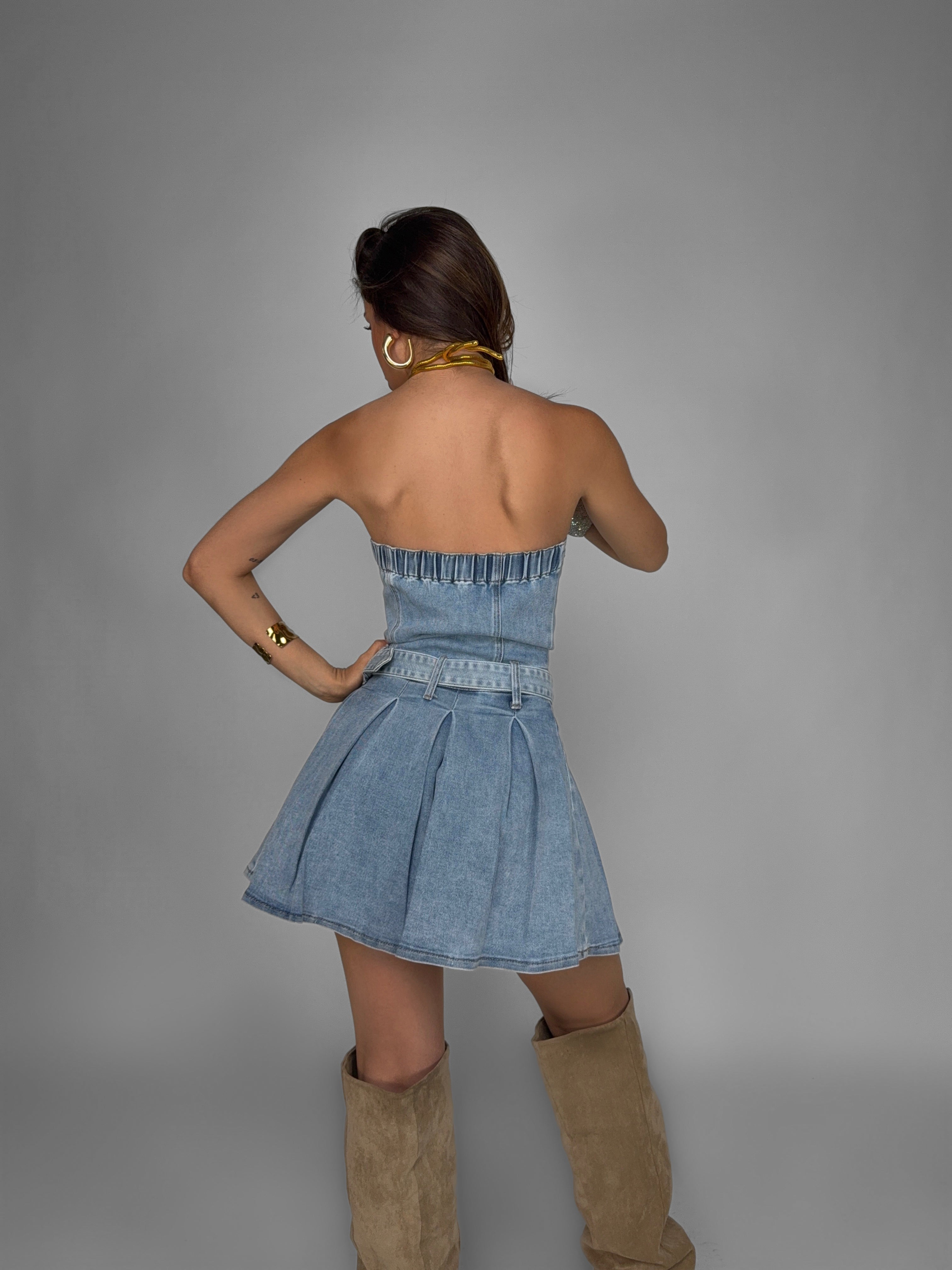 Tiered Denim Dress