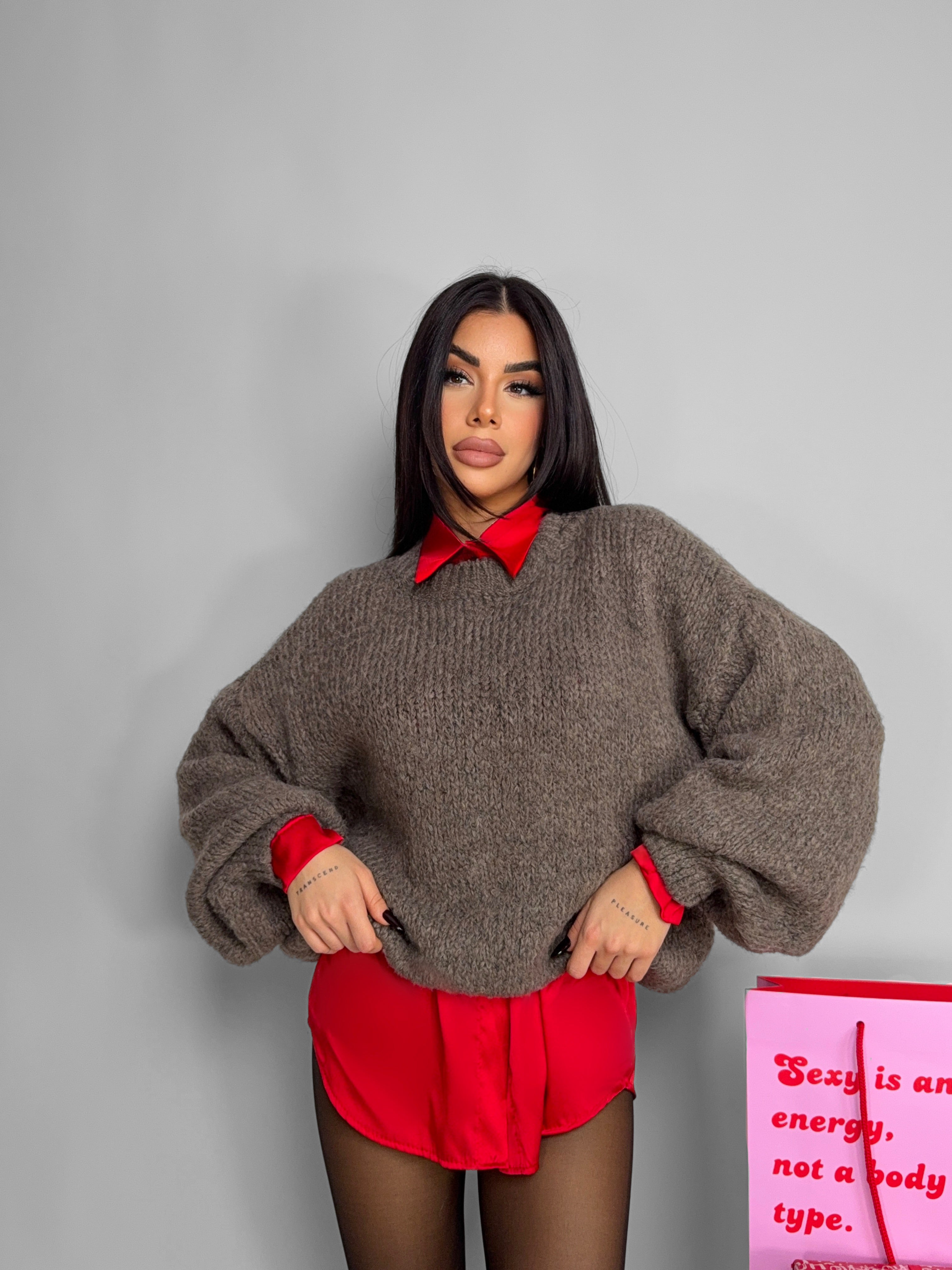 Maglione Hoddie Balloon-Tortora