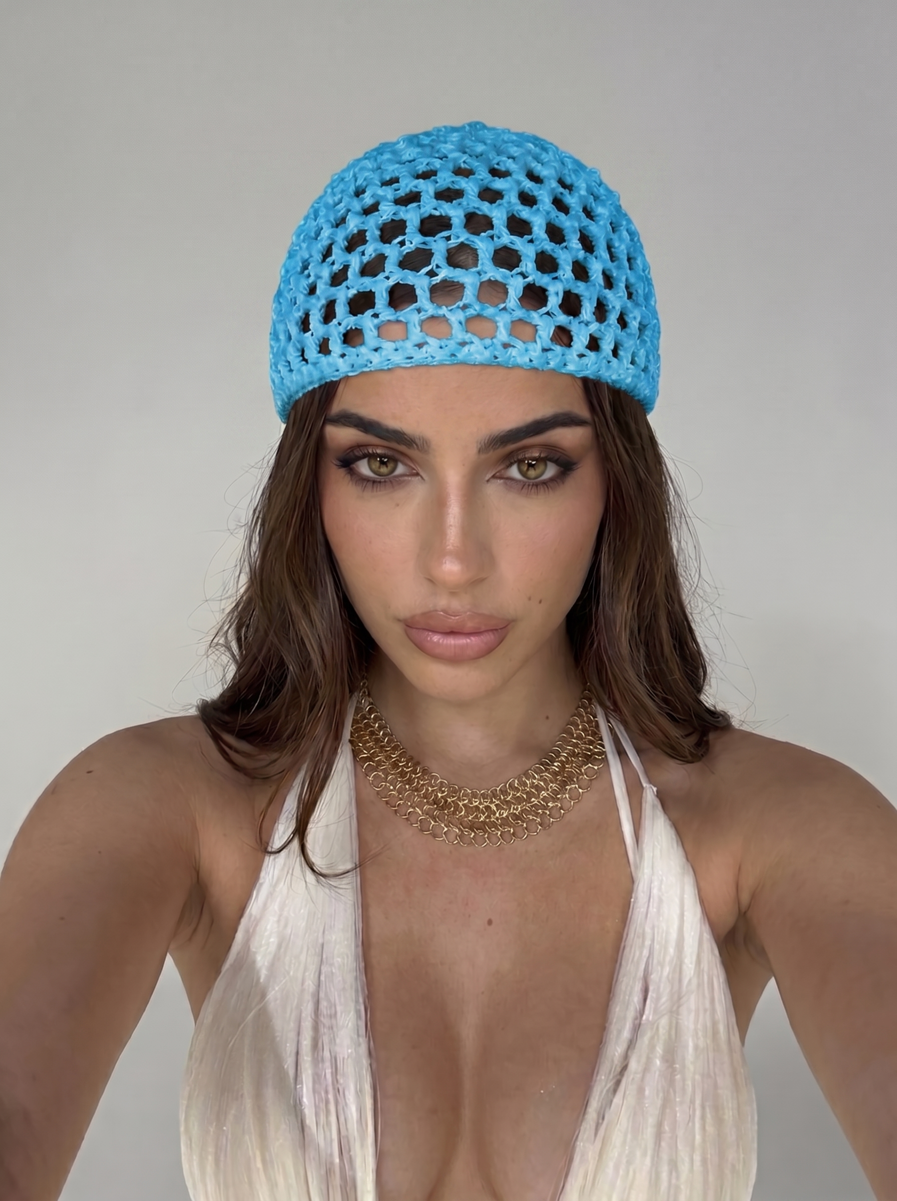 Cappello Crochet-Light Blue