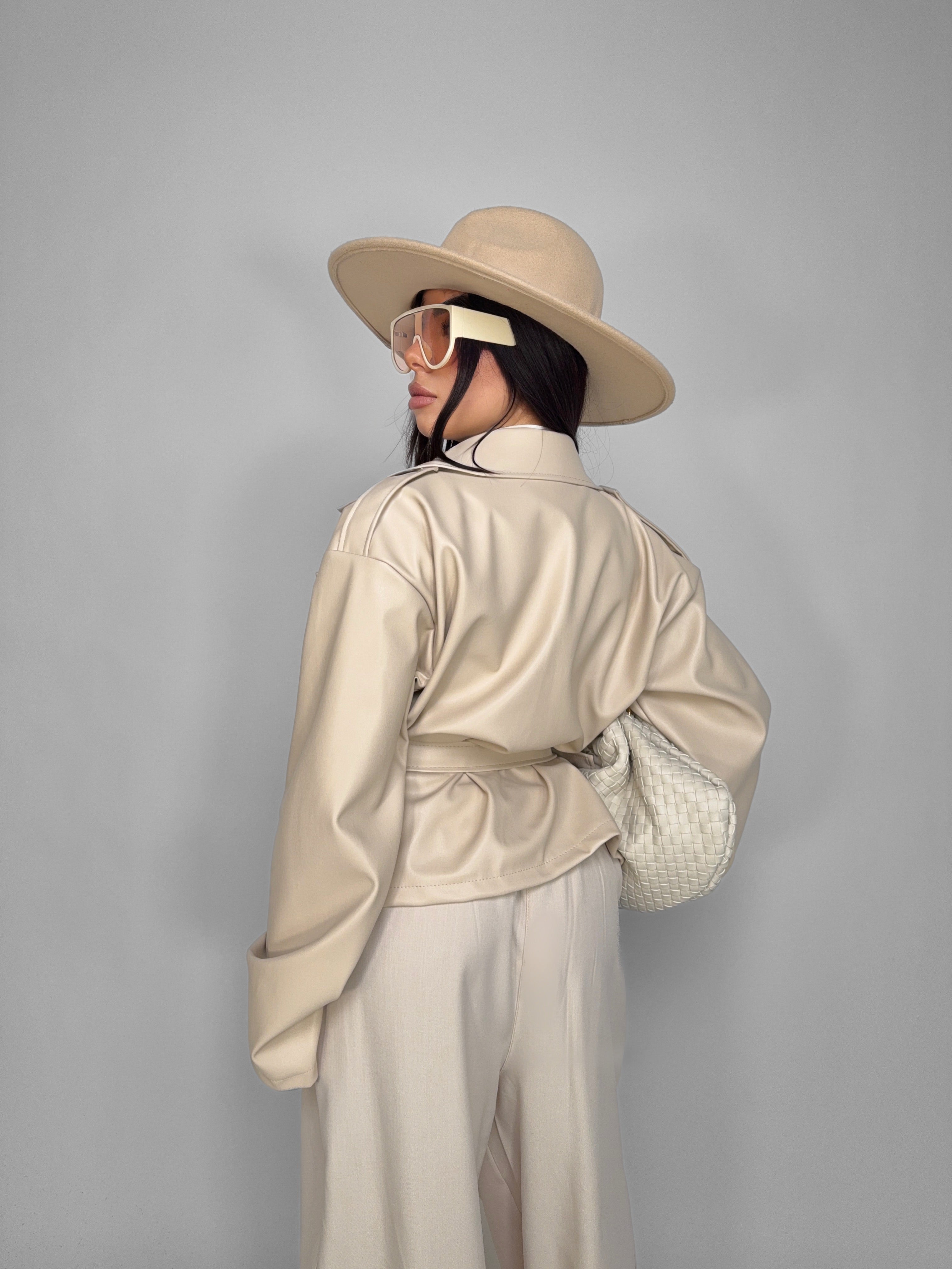 Chiodo Over Leather-Beige