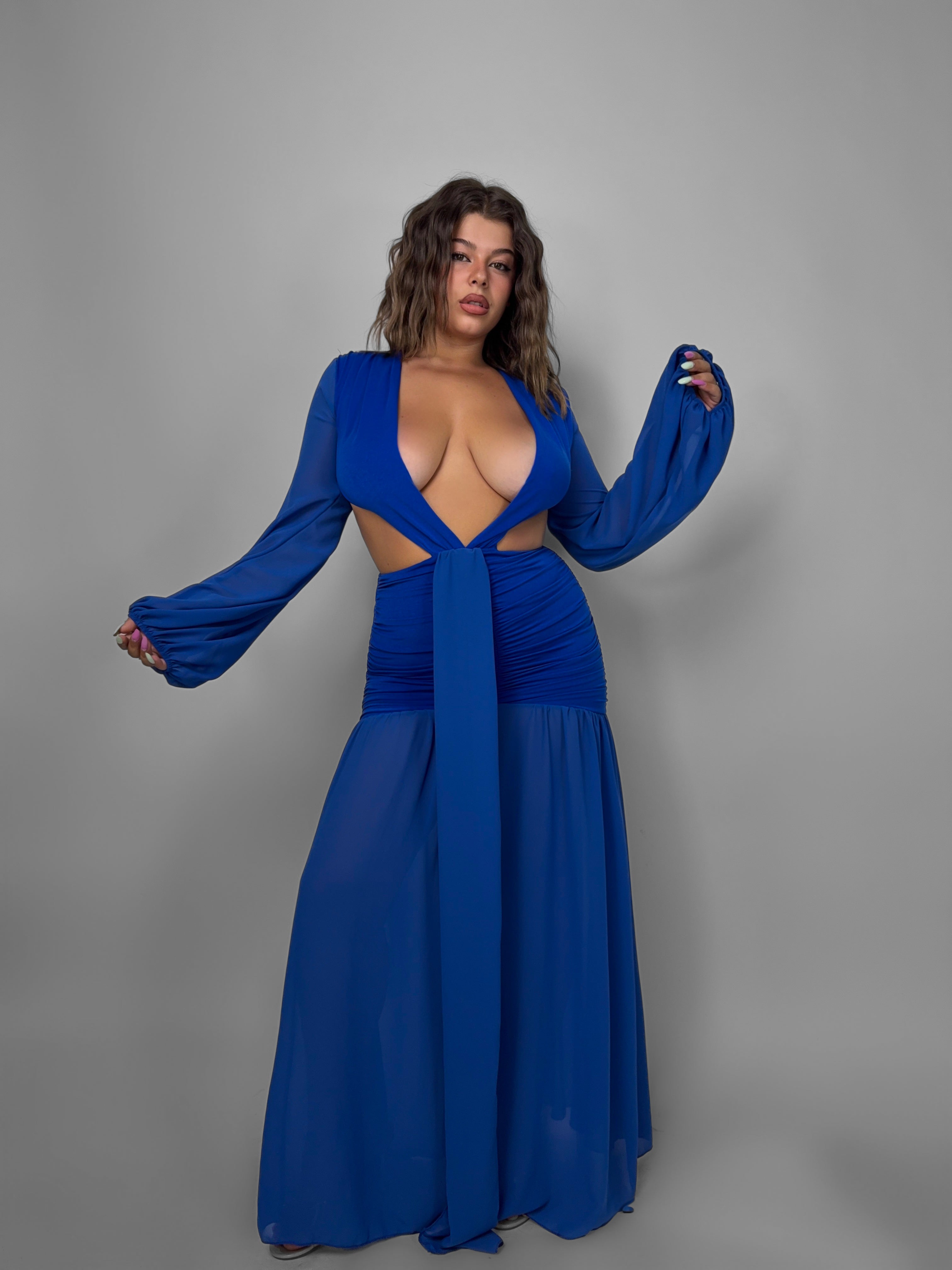 CURVY FIT - Abito Dafne - Blue