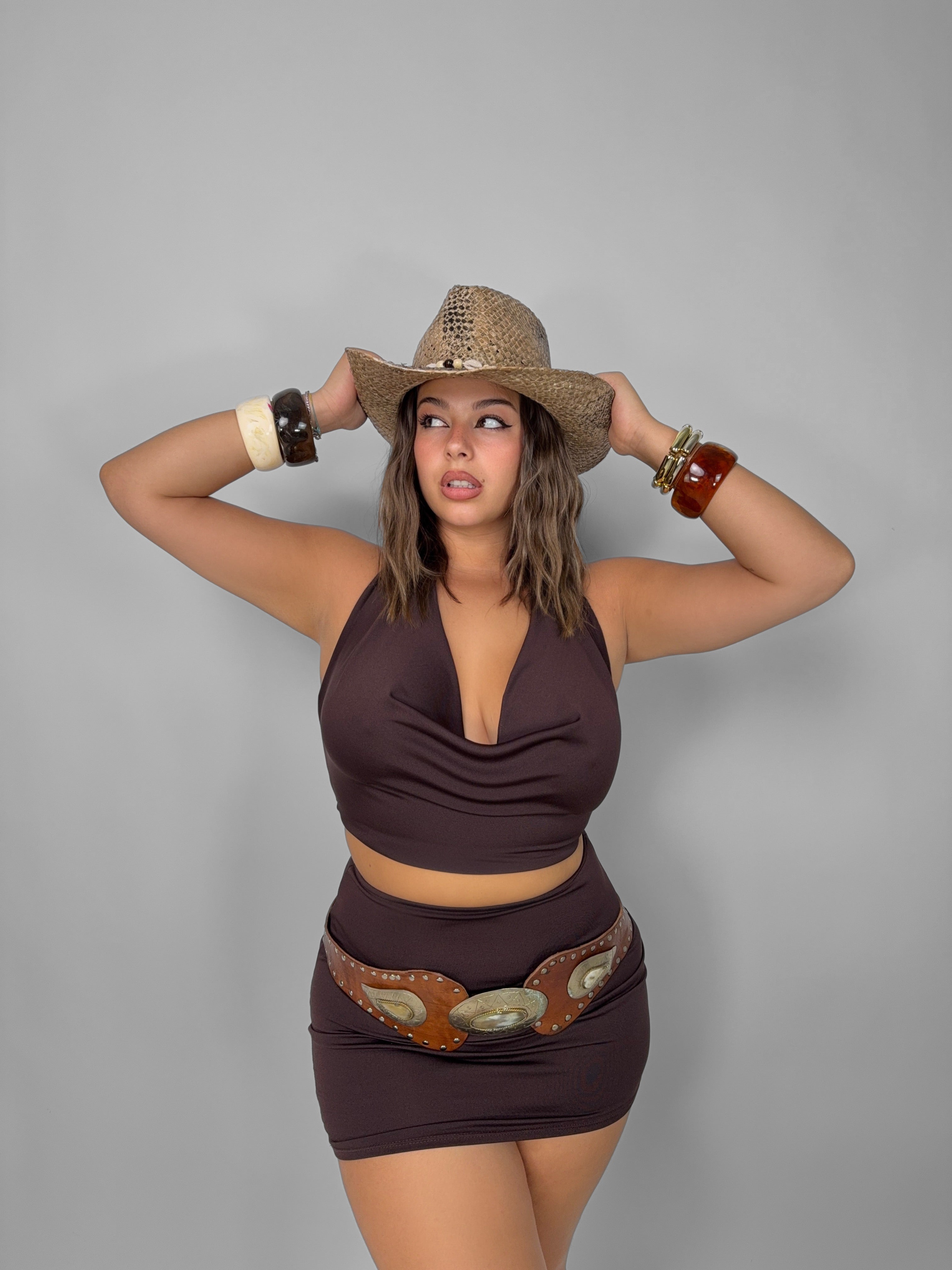 CURVY FIT - Completo Seductive - Brown