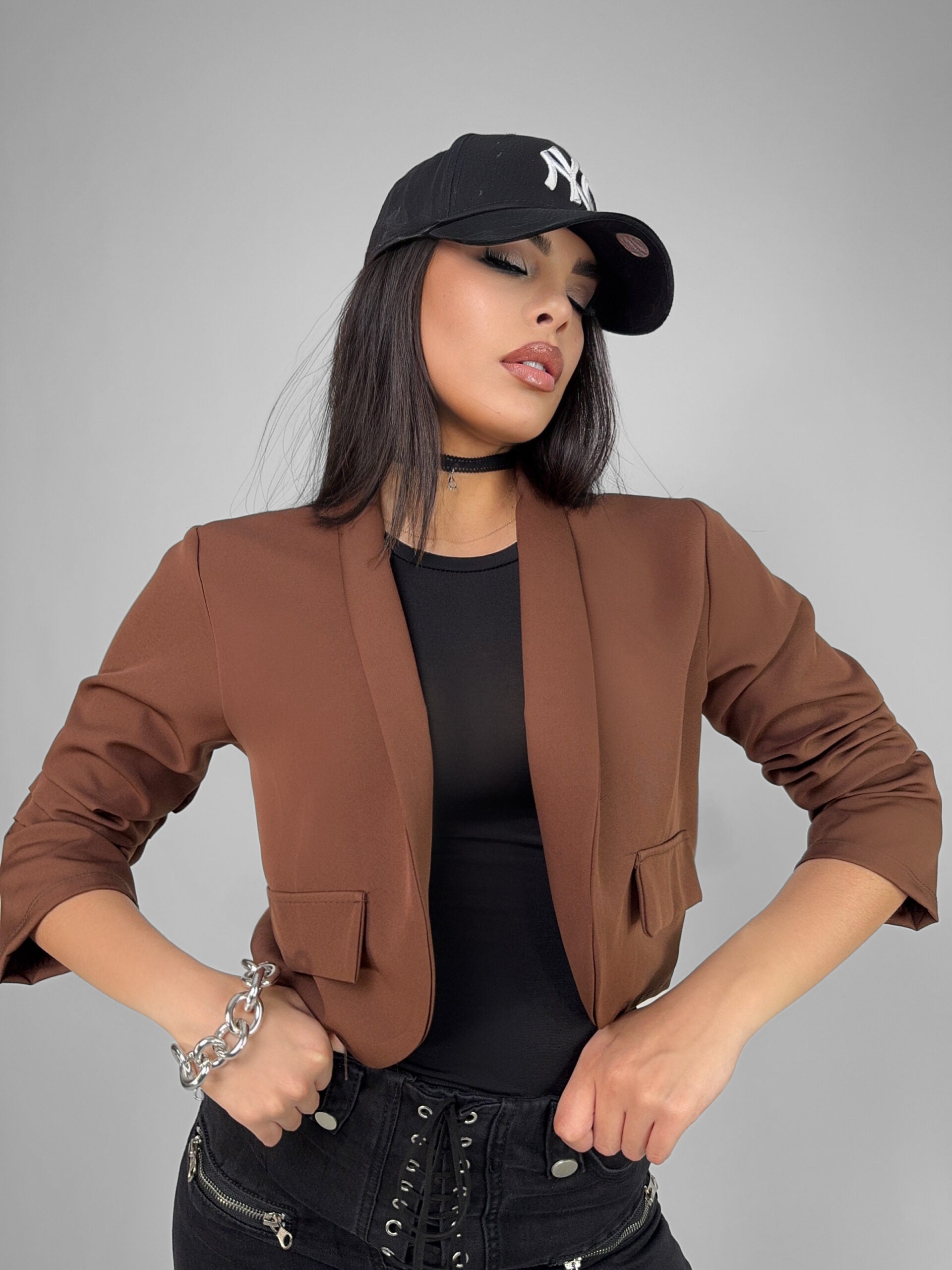 Giacca Crop Curled
