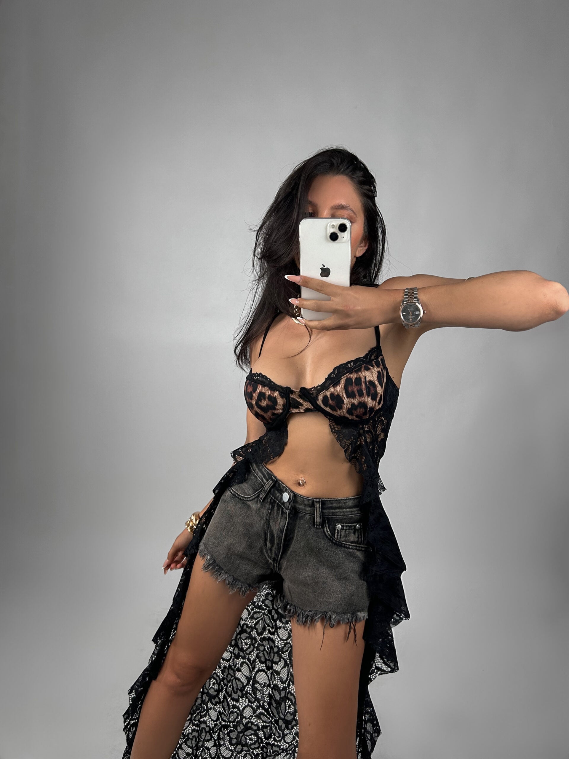 Abito Leopard Lace
