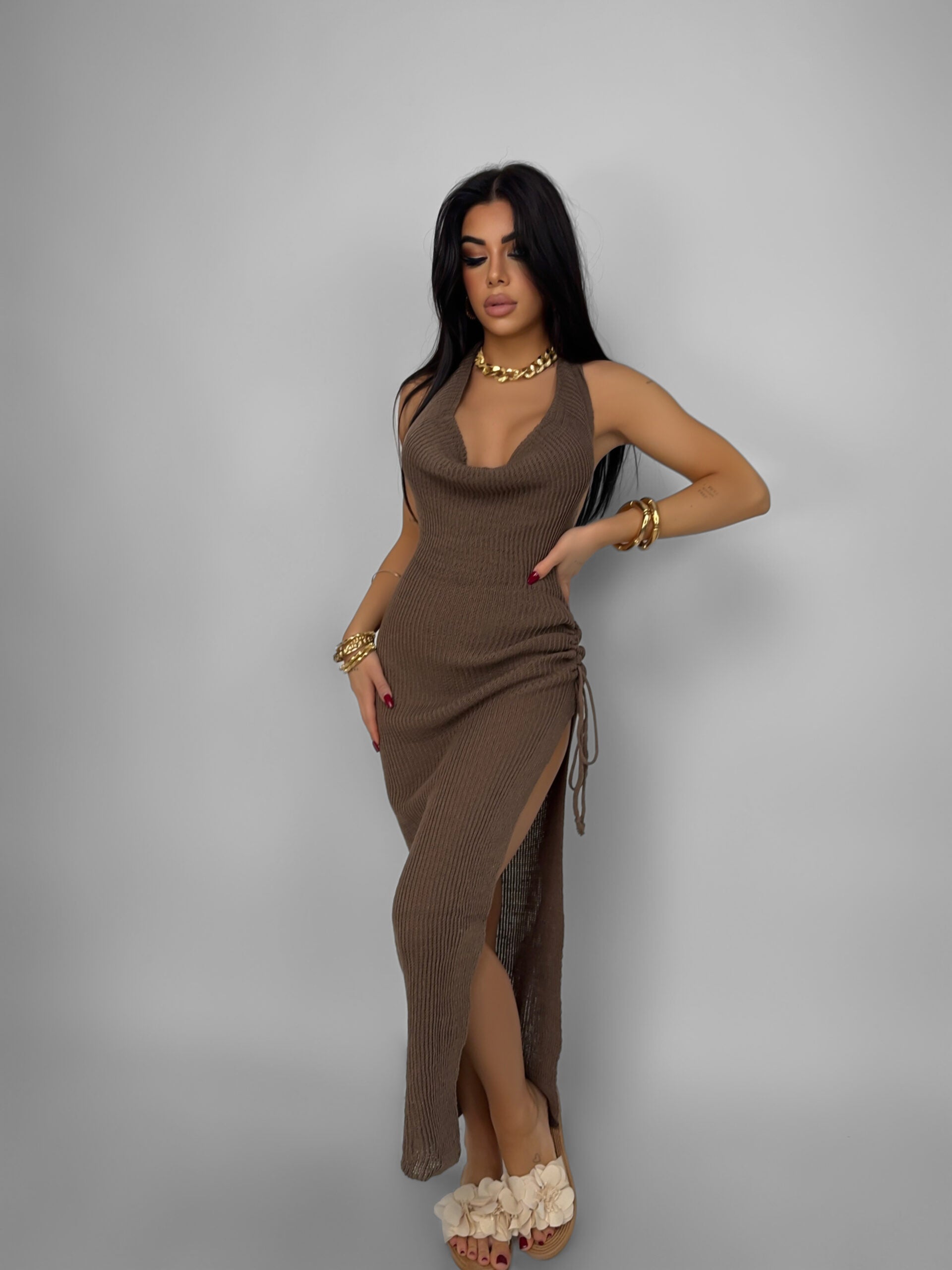 Abito Sensual Crochet - Brown