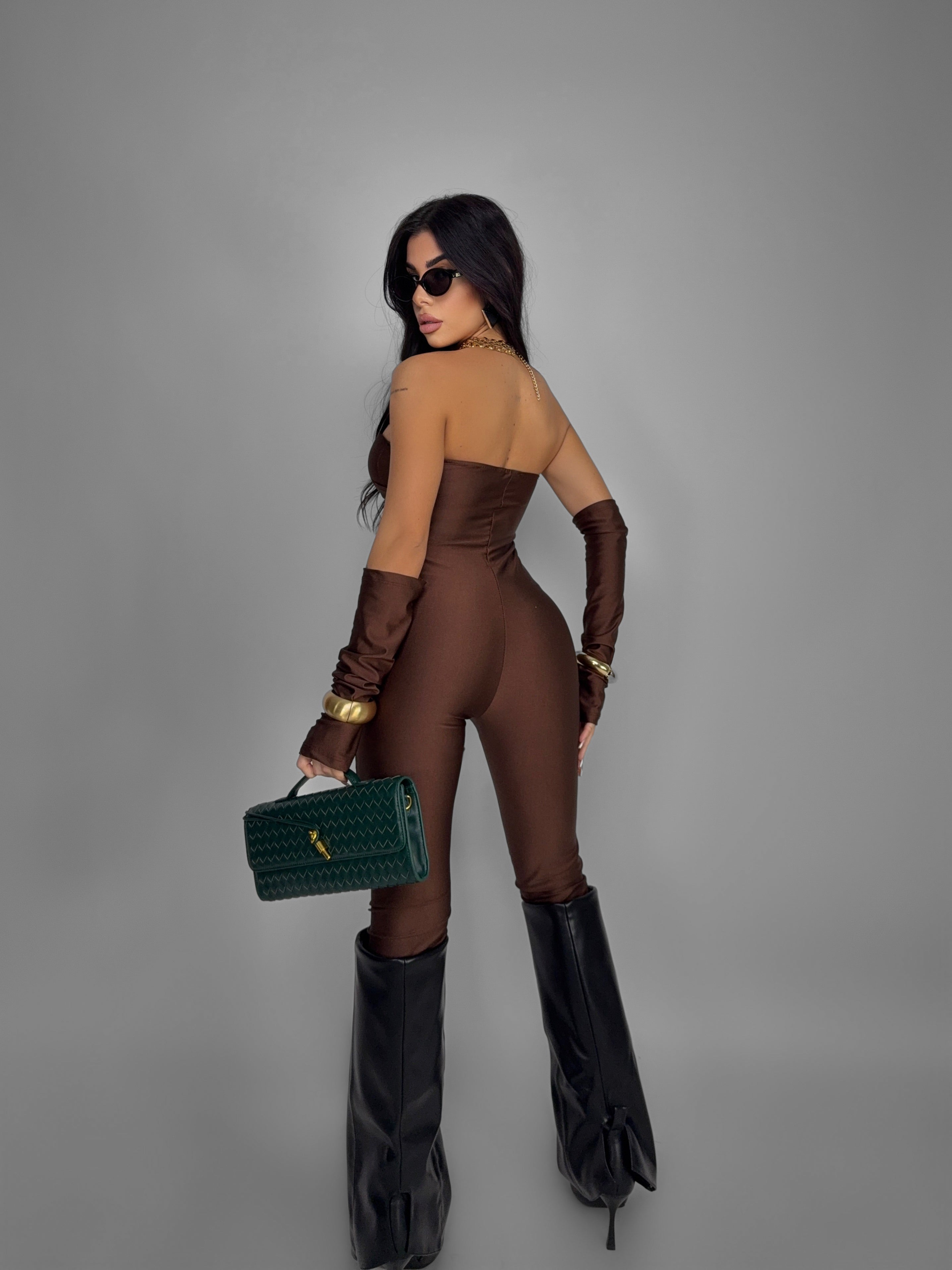 Tuta City Jumpsuit-Brown