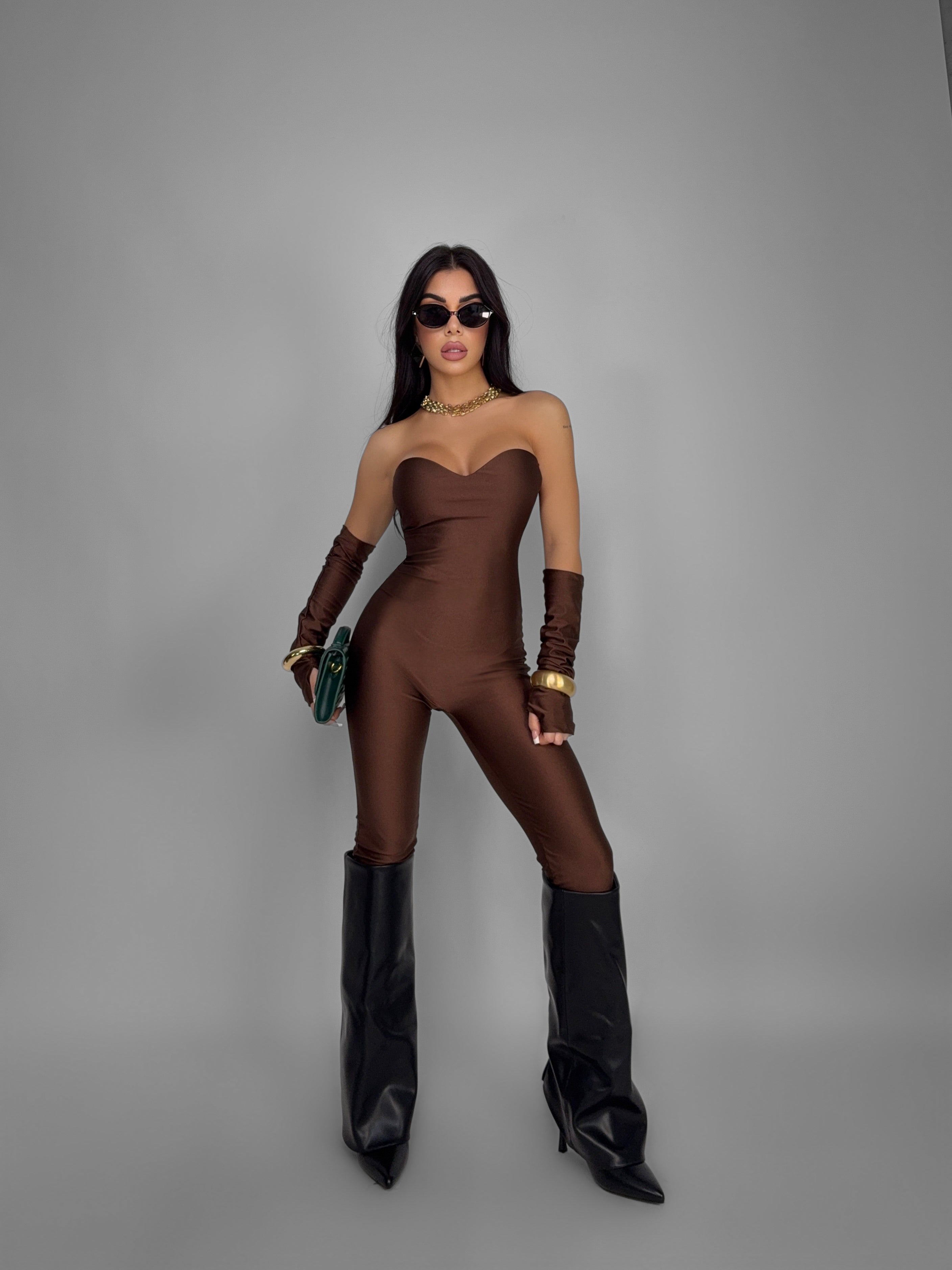 Tuta City Jumpsuit-Brown