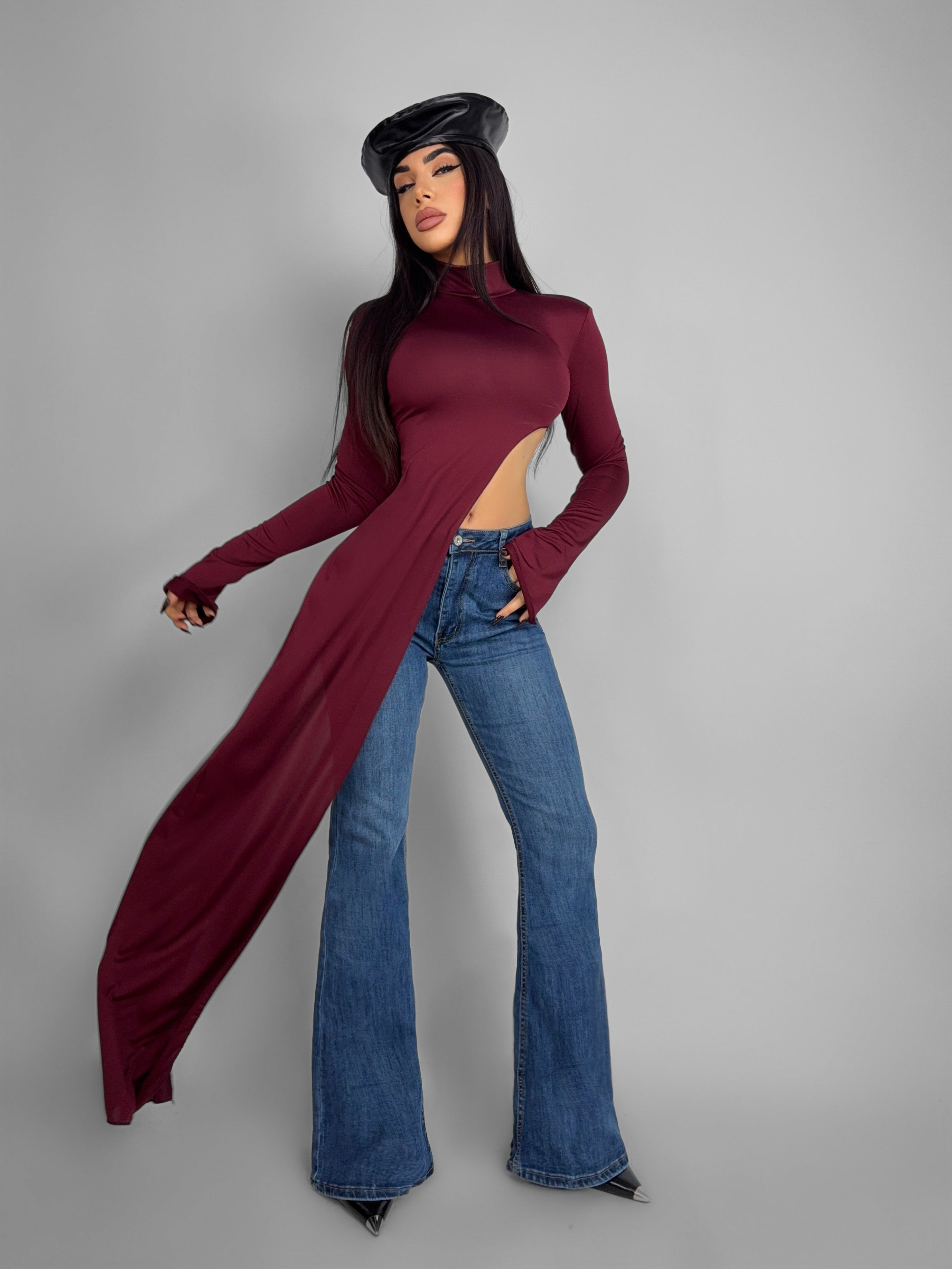 Maglia Asymmetrical - Cherry Red