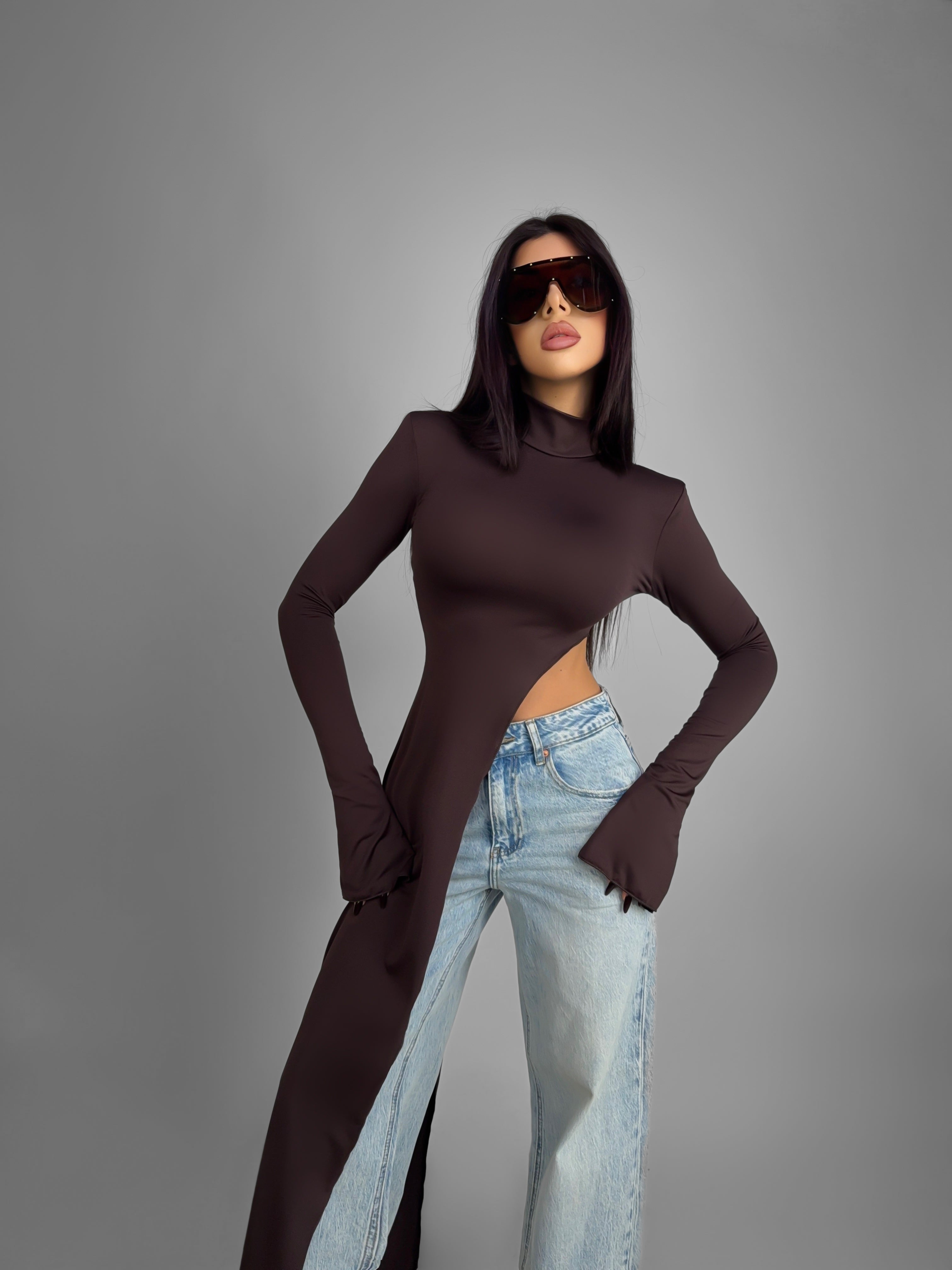 Maglia Asymmetrical - Brown