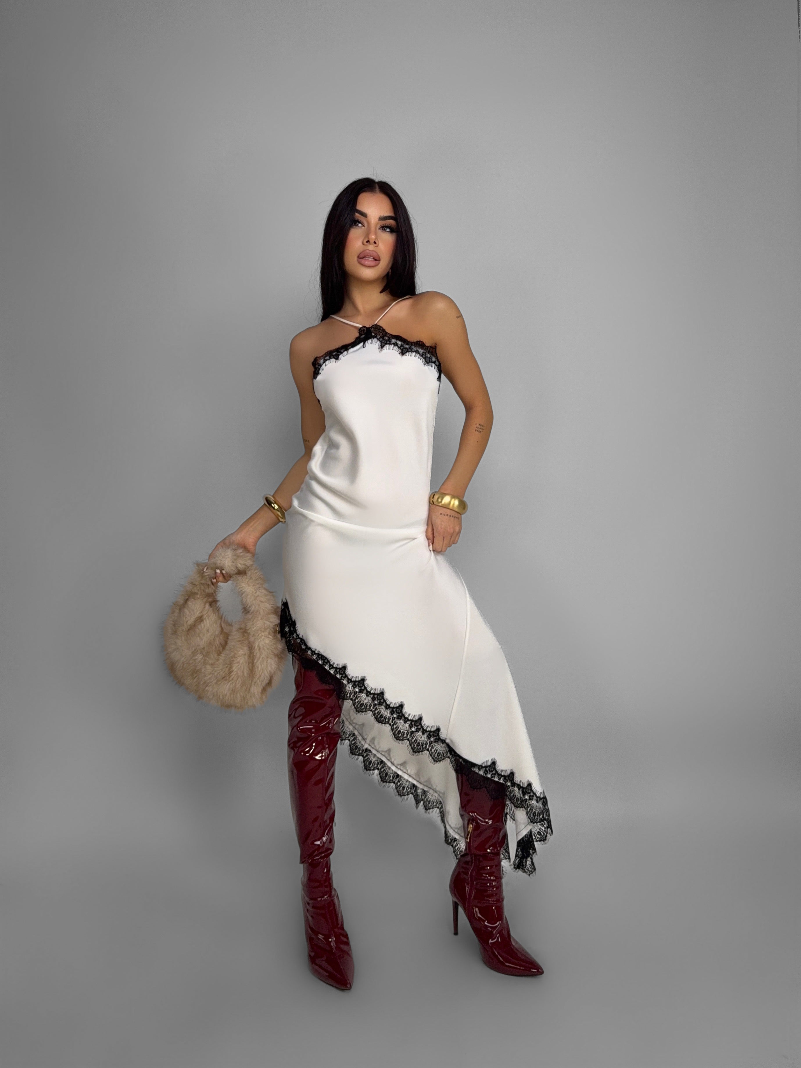 Abito Satin Allure-White