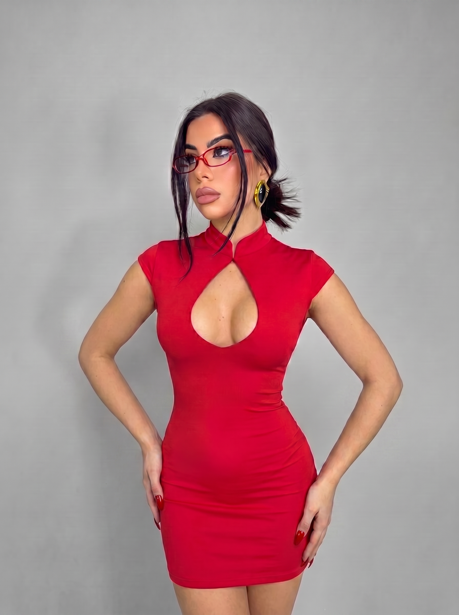 Abito Teardrop-Red
