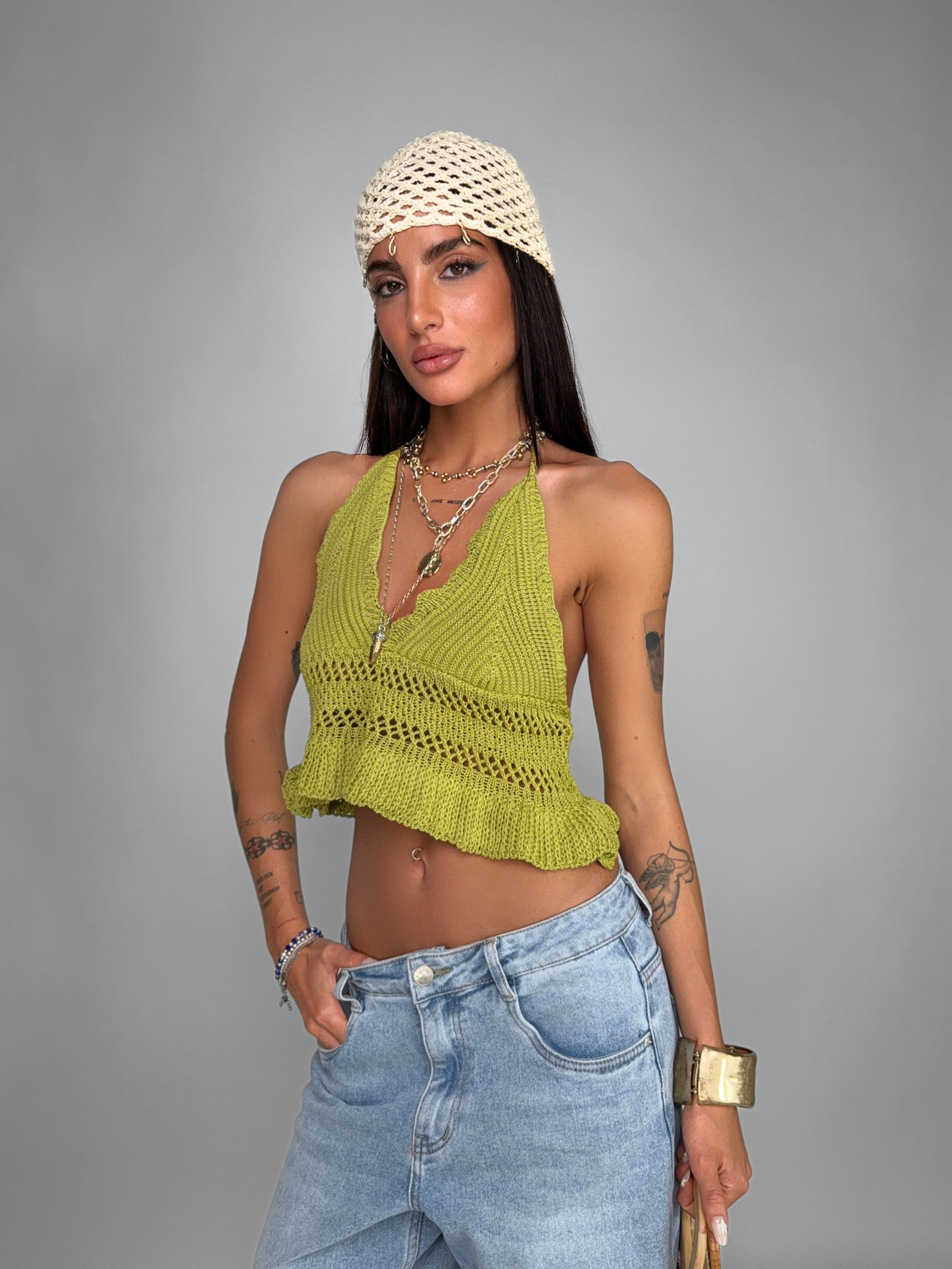 Top Candy Crochet-Green