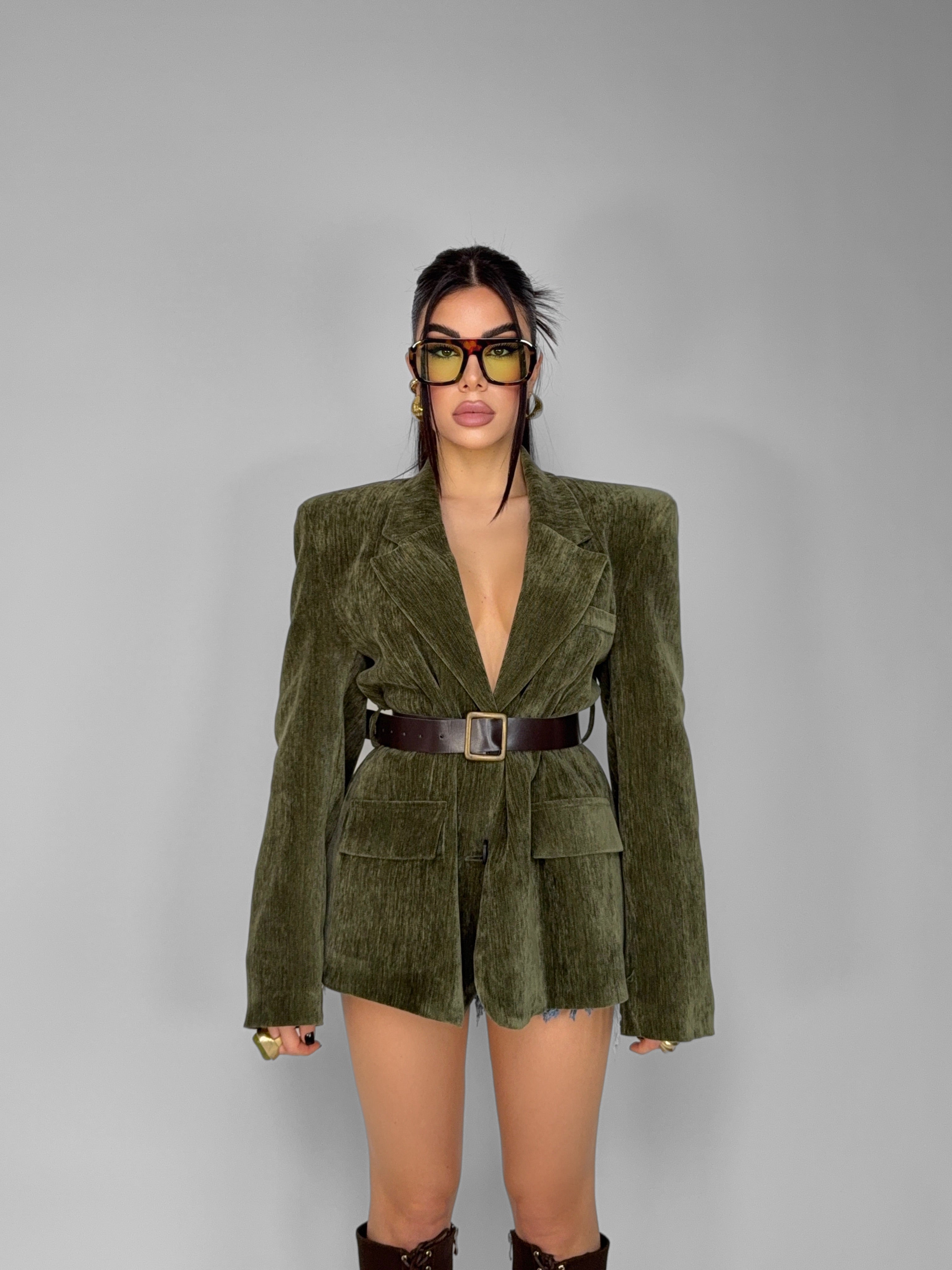 Blazer Belted Classic-Green