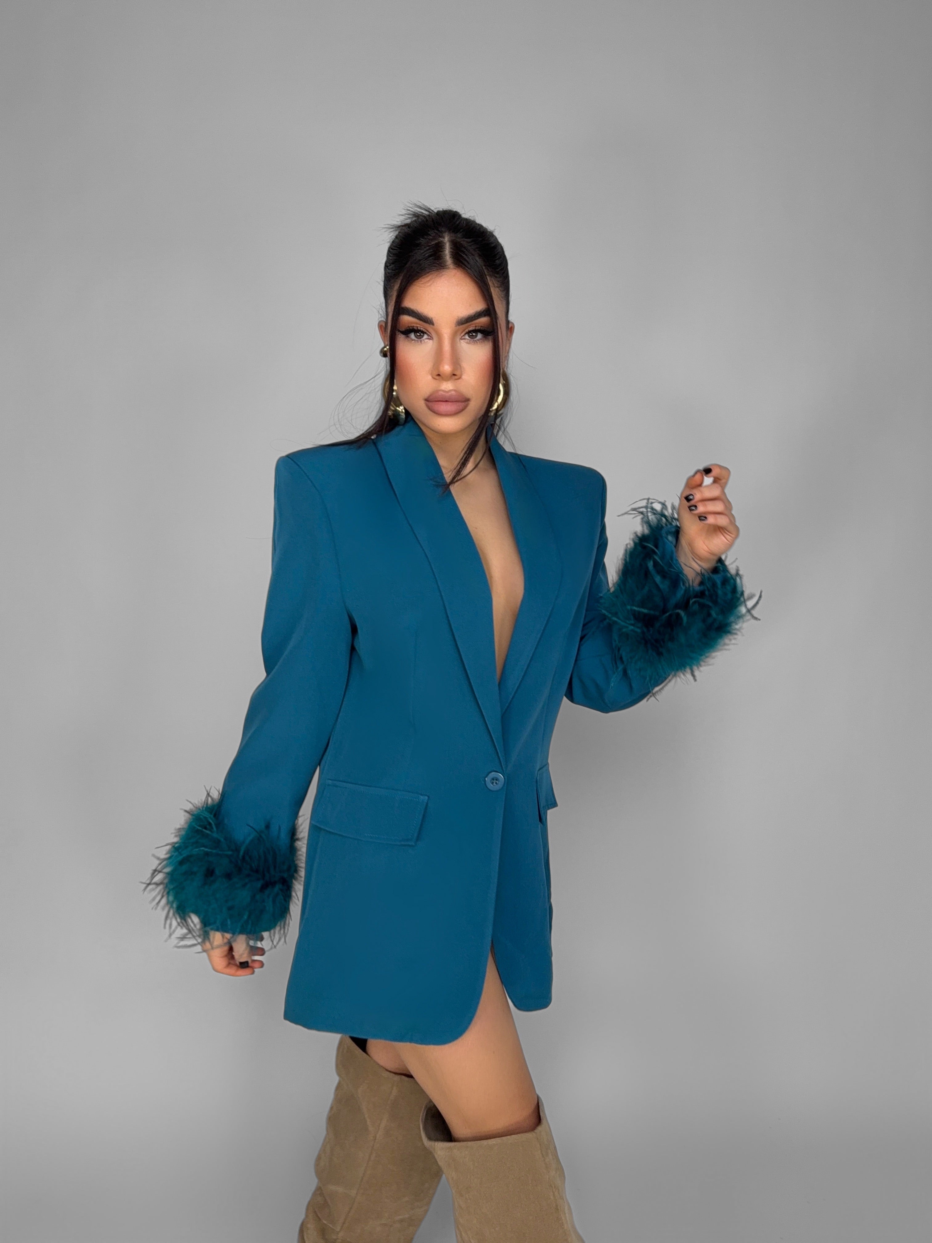 Blazer Feather Touch-Petrol