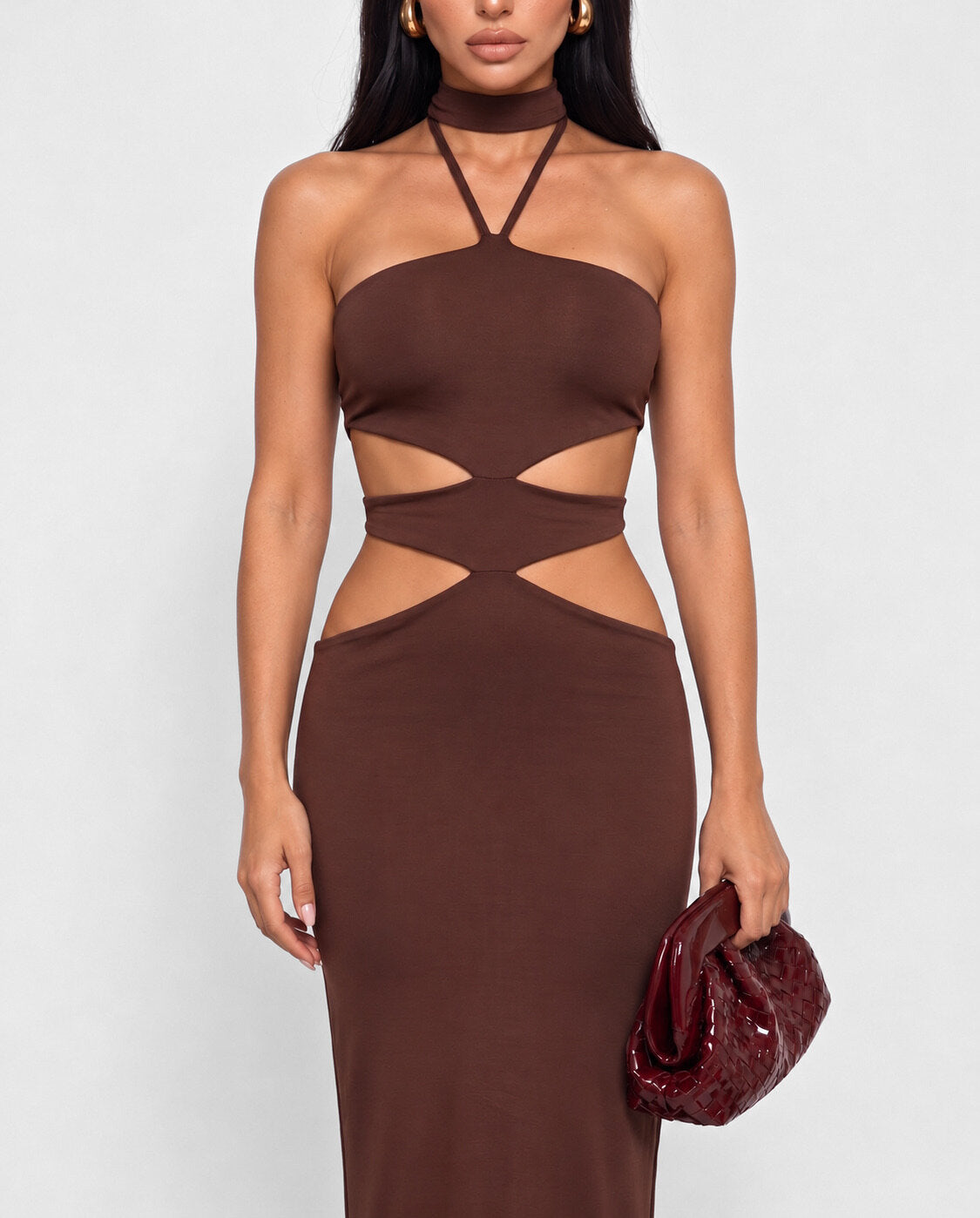 Abito Cut Out-Brown
