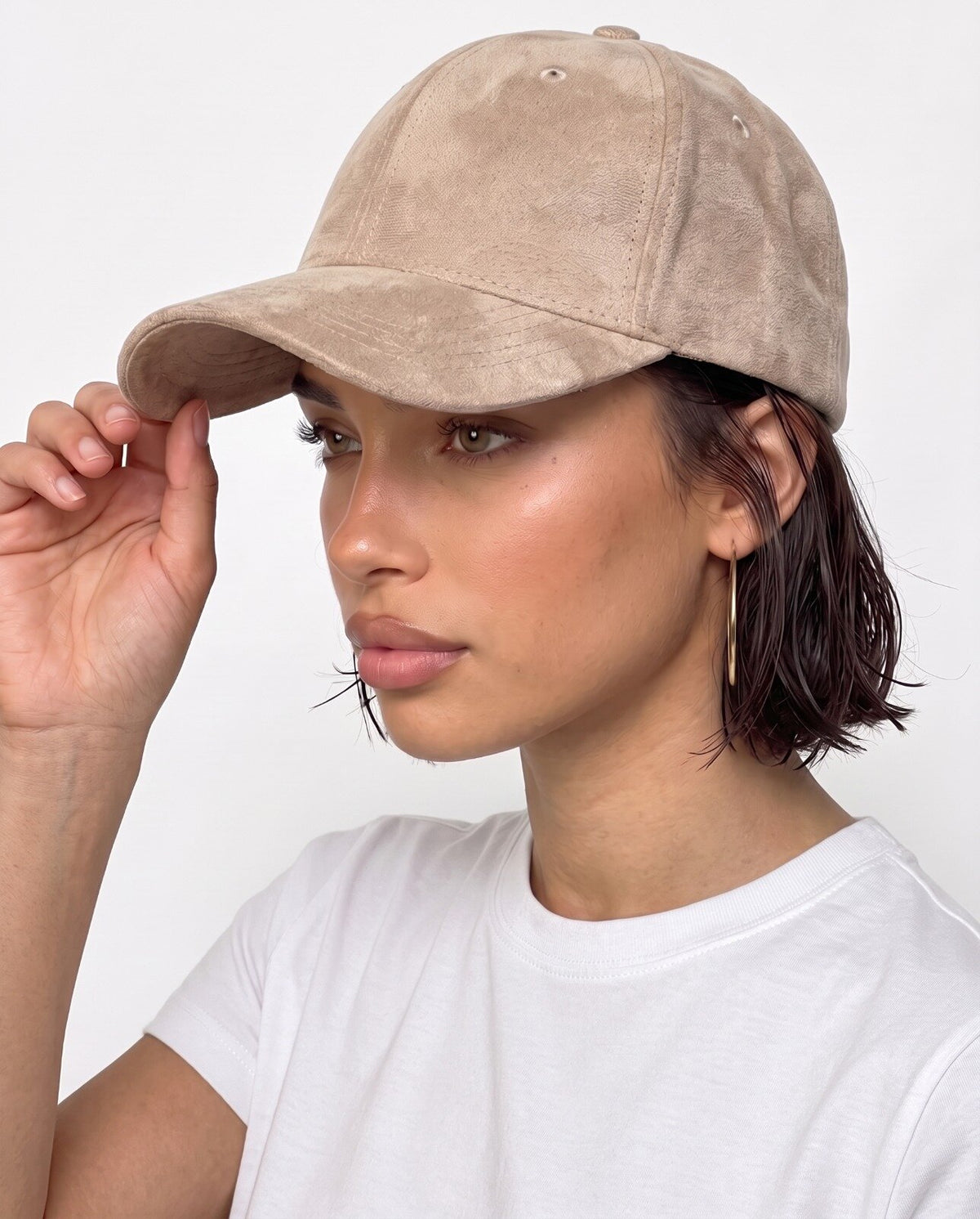 Cappello Suede Cap-Beige