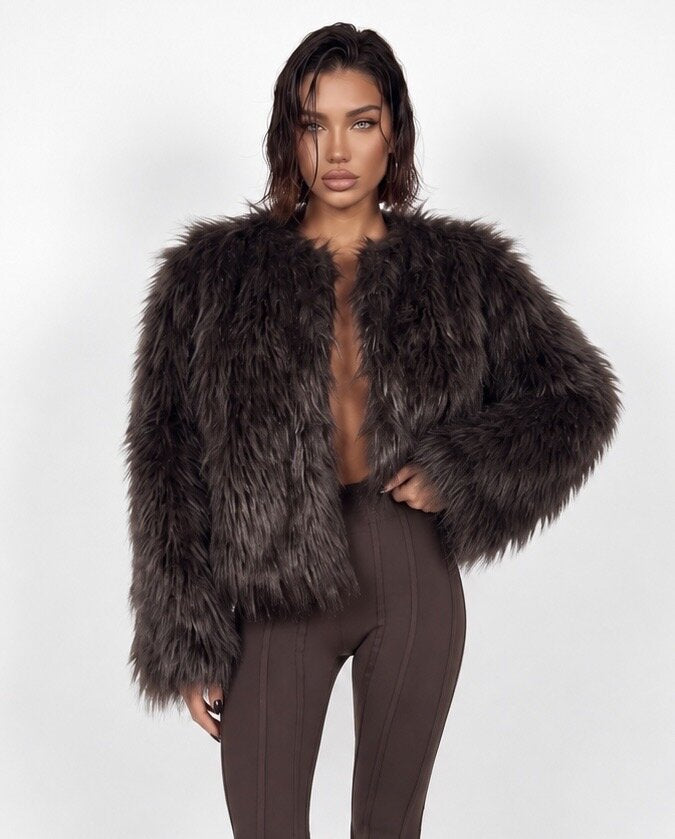 Pelliccia Fluffy Crush-Brown