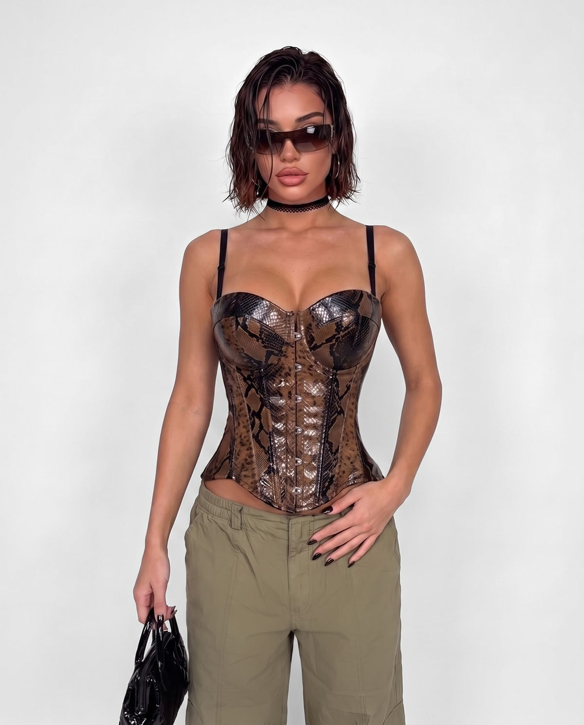 Corsetto Python Glam-Brown