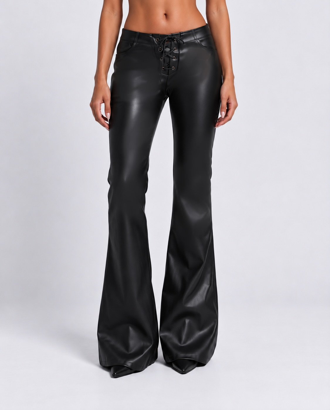 Pantalone Leather String-Black