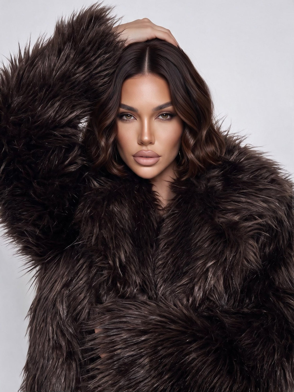 Pelliccia Fluffy Crush-Brown