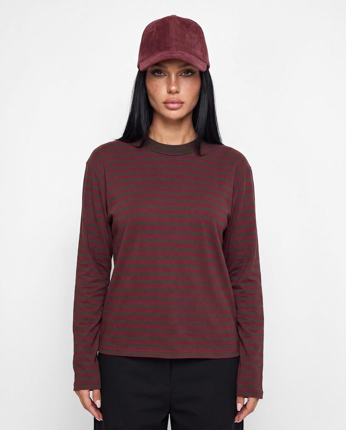 Maglia Thin Stripe-Cherry Red