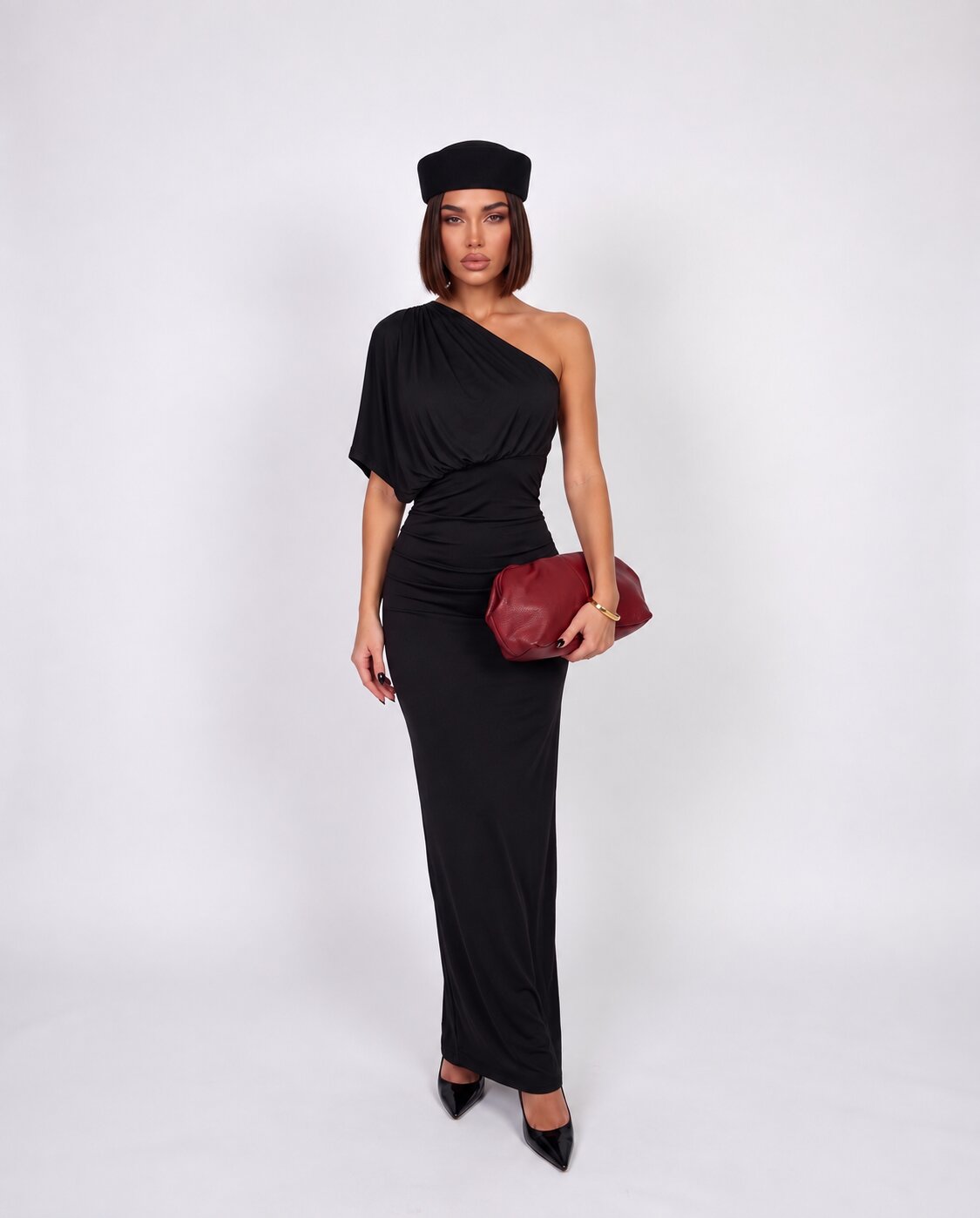 Abito One Shoulder-Black
