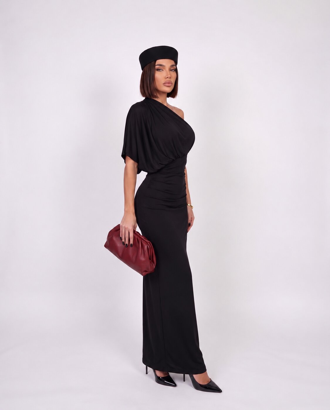 Abito One Shoulder-Black