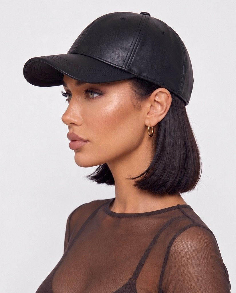 Cappello Leather Look-Black