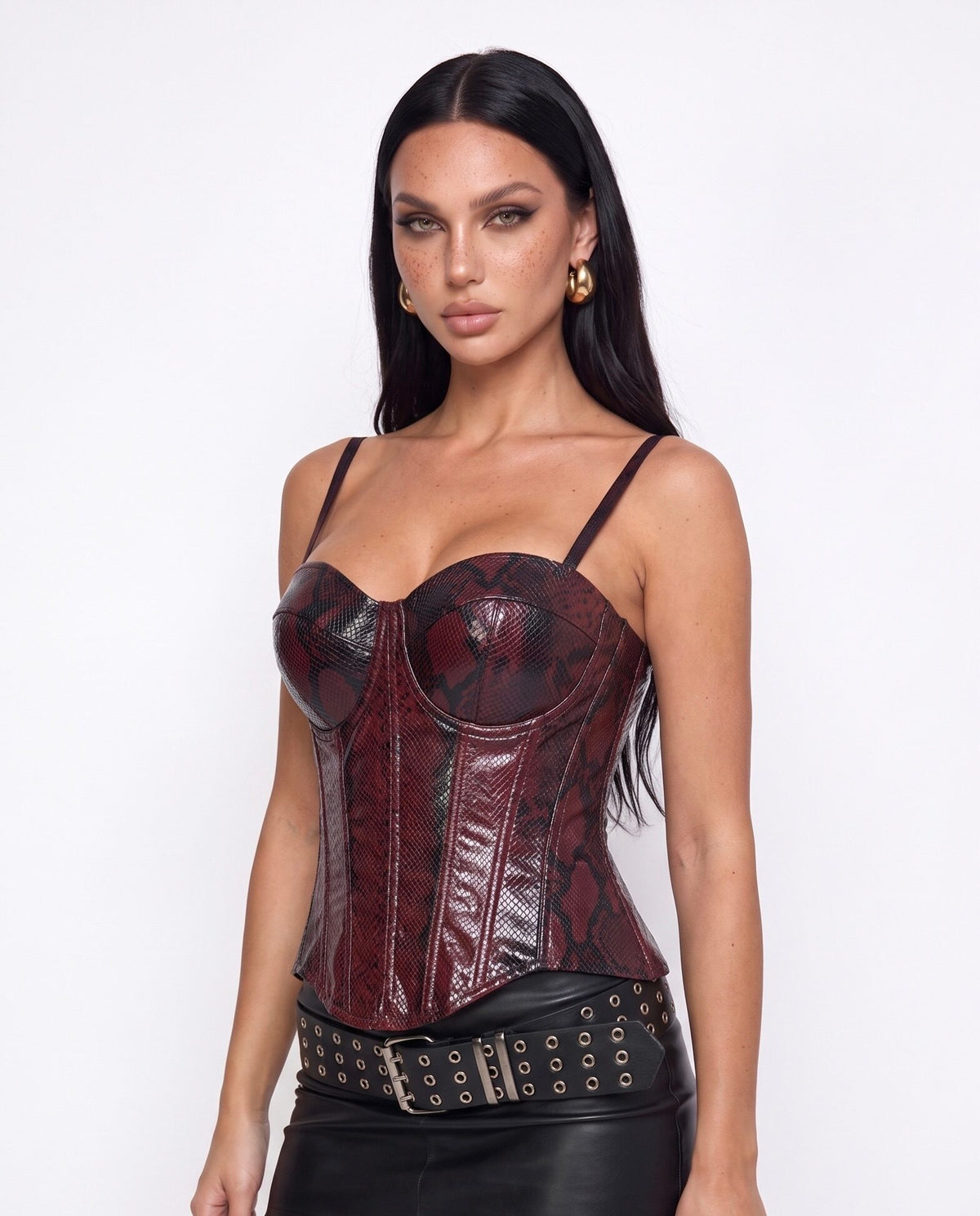 Corsetto Python Glam-Cherry Red