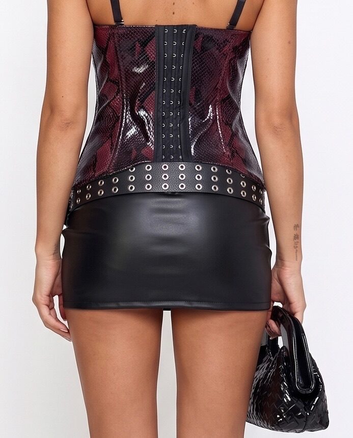 Corsetto Python Glam-Cherry Red