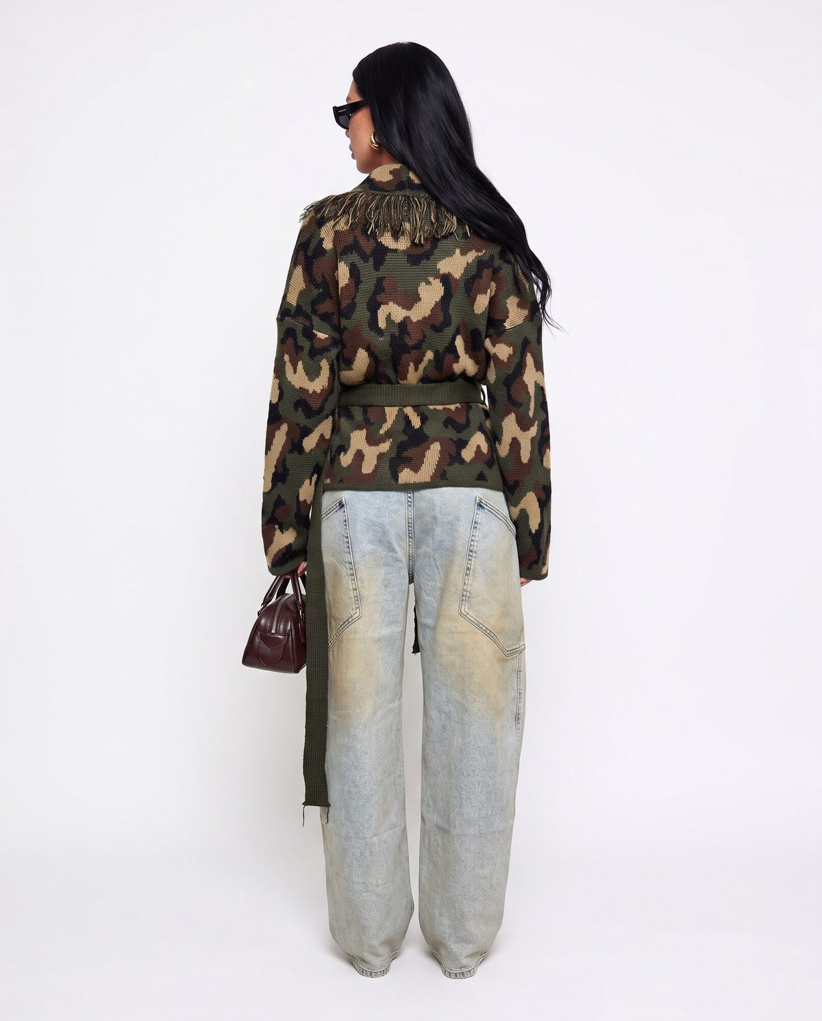Cardigan Camo Fringe