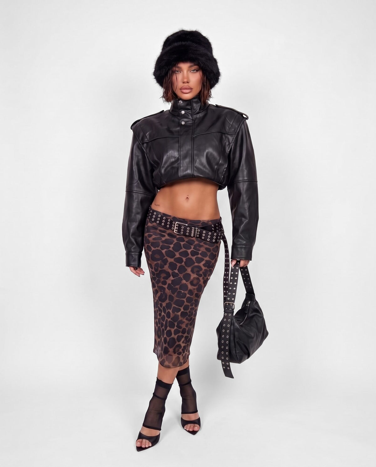 Total Look Leather Crush Leopard