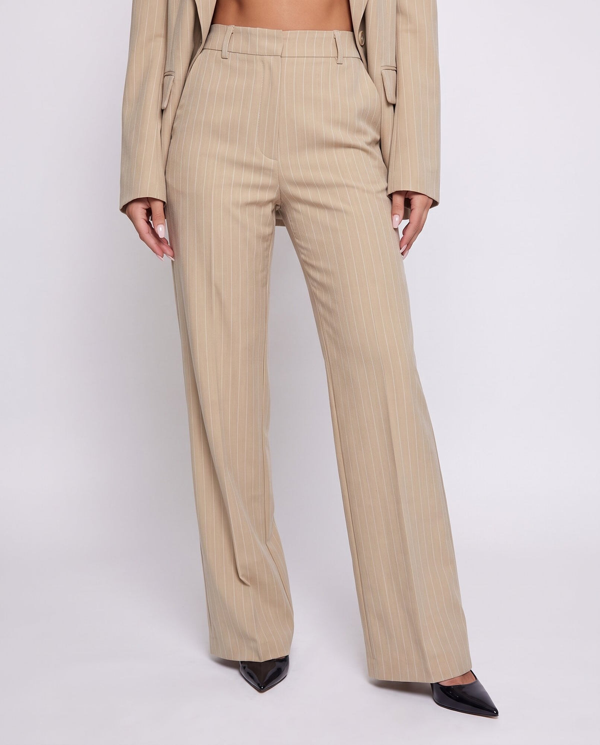 Coord Set Pinstripe-Beige