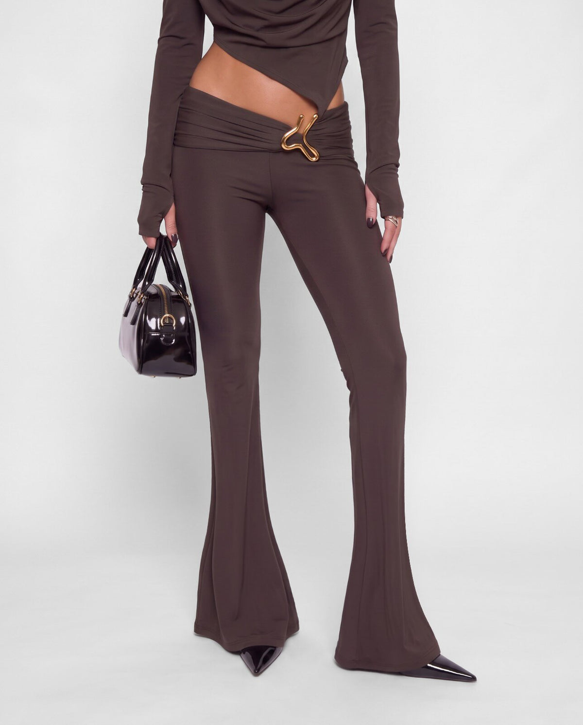 Jumpsuit Gold Detail-Brown