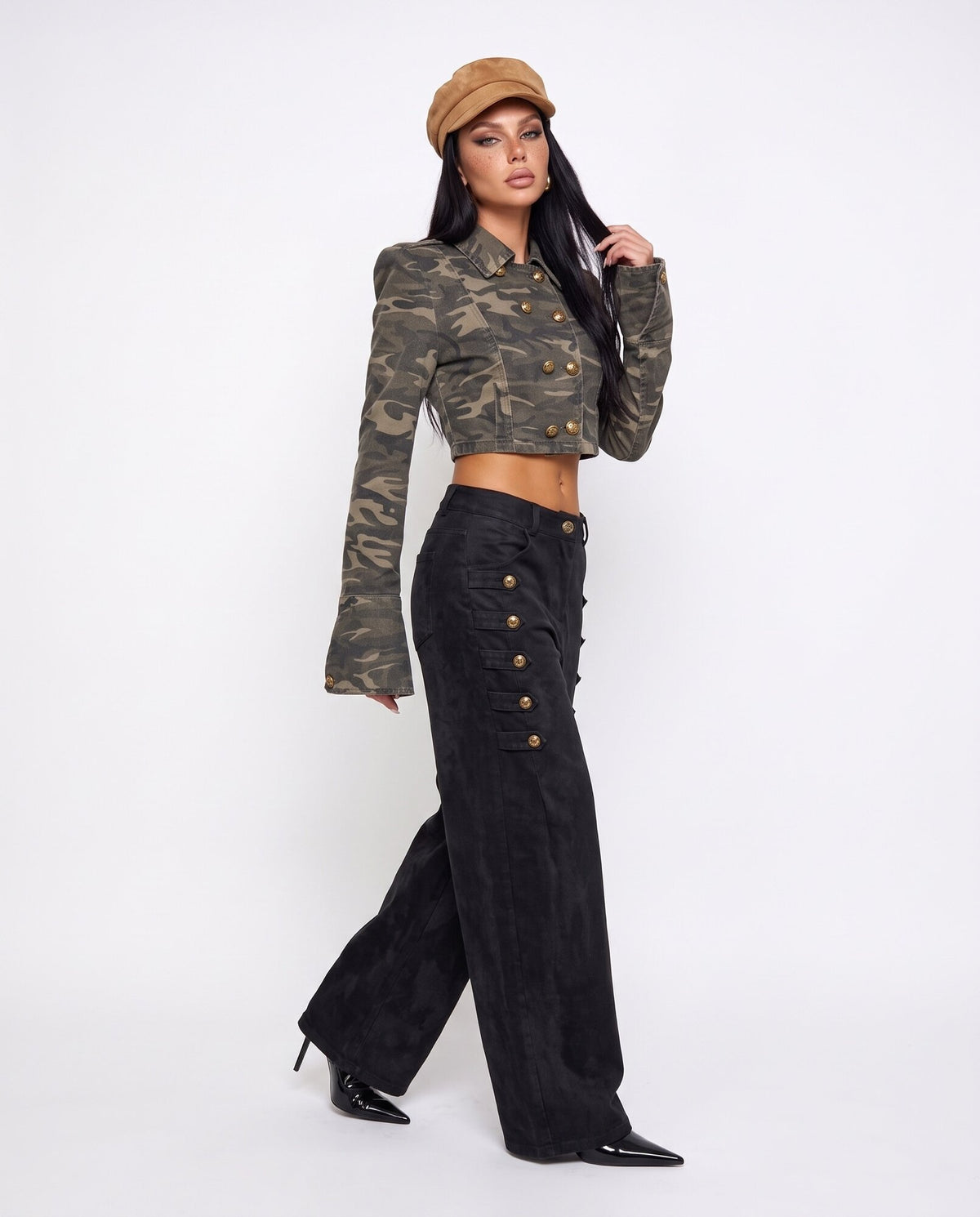 Total Look Suede Buttons