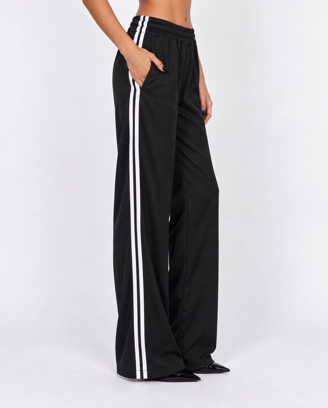 Pantalone Side Stripe-Black