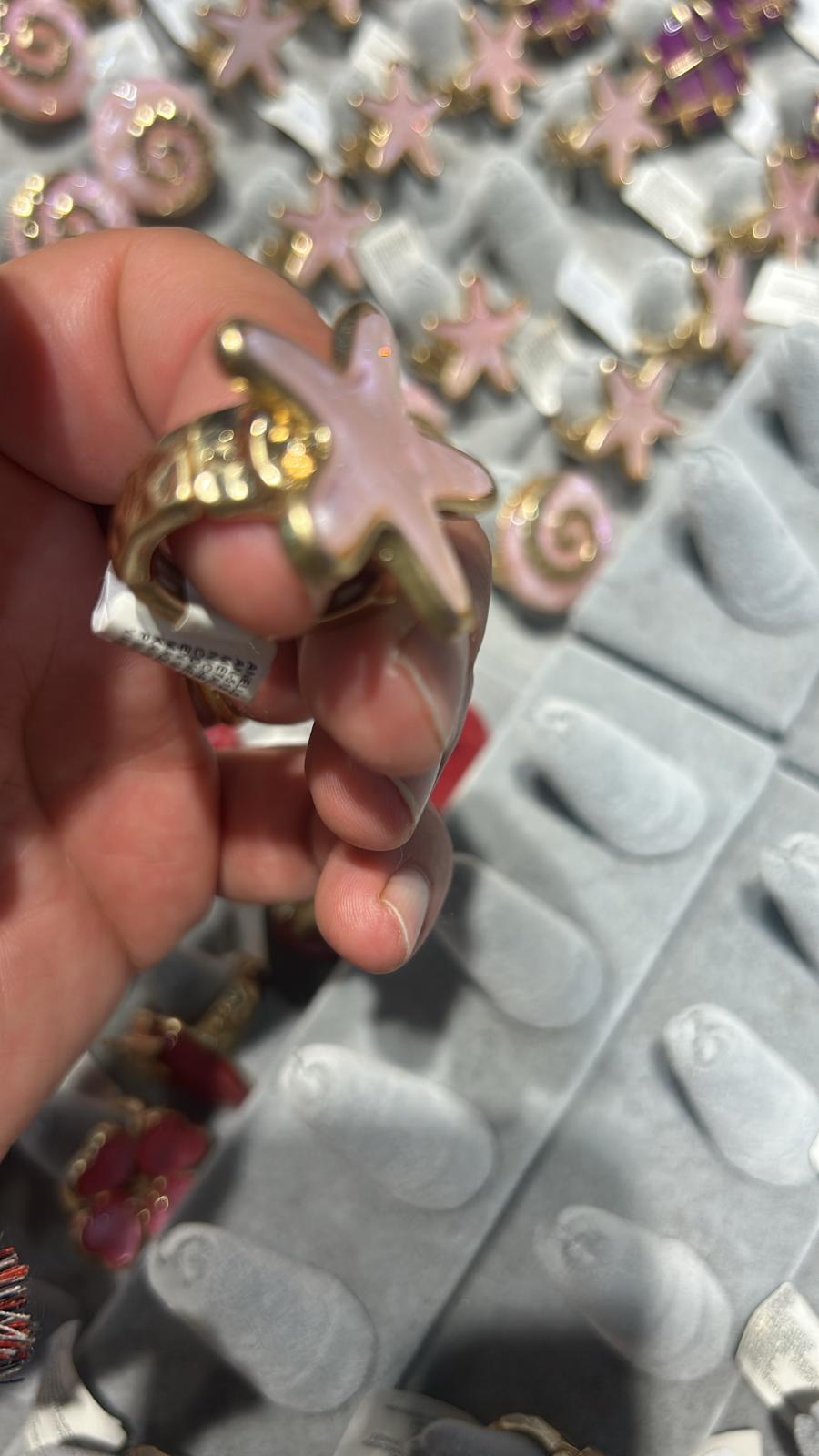 Anello Starfish - Celeste