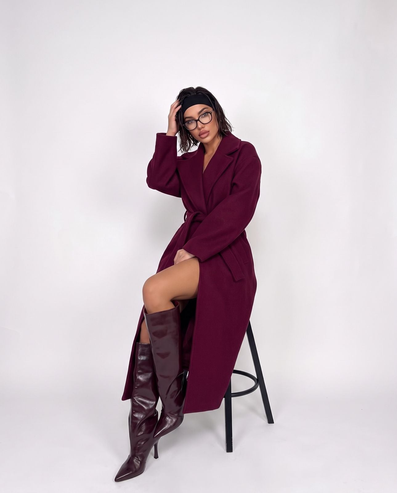 Wrap Coat - Cherry Red