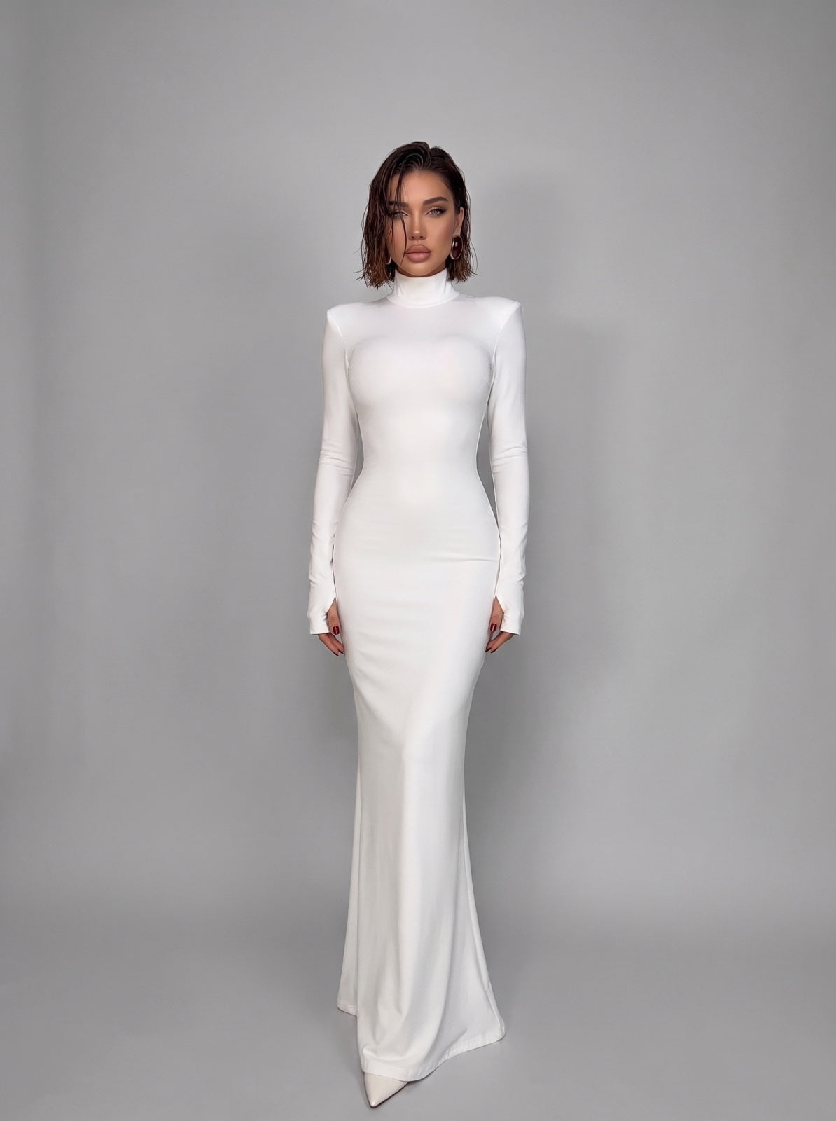 Dress Fitted Lace-White