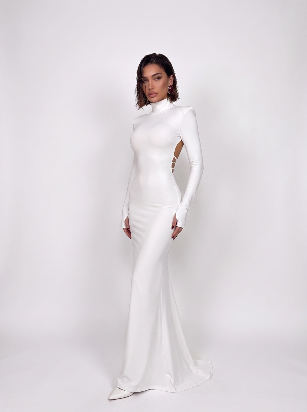 Dress Fitted Lace-White