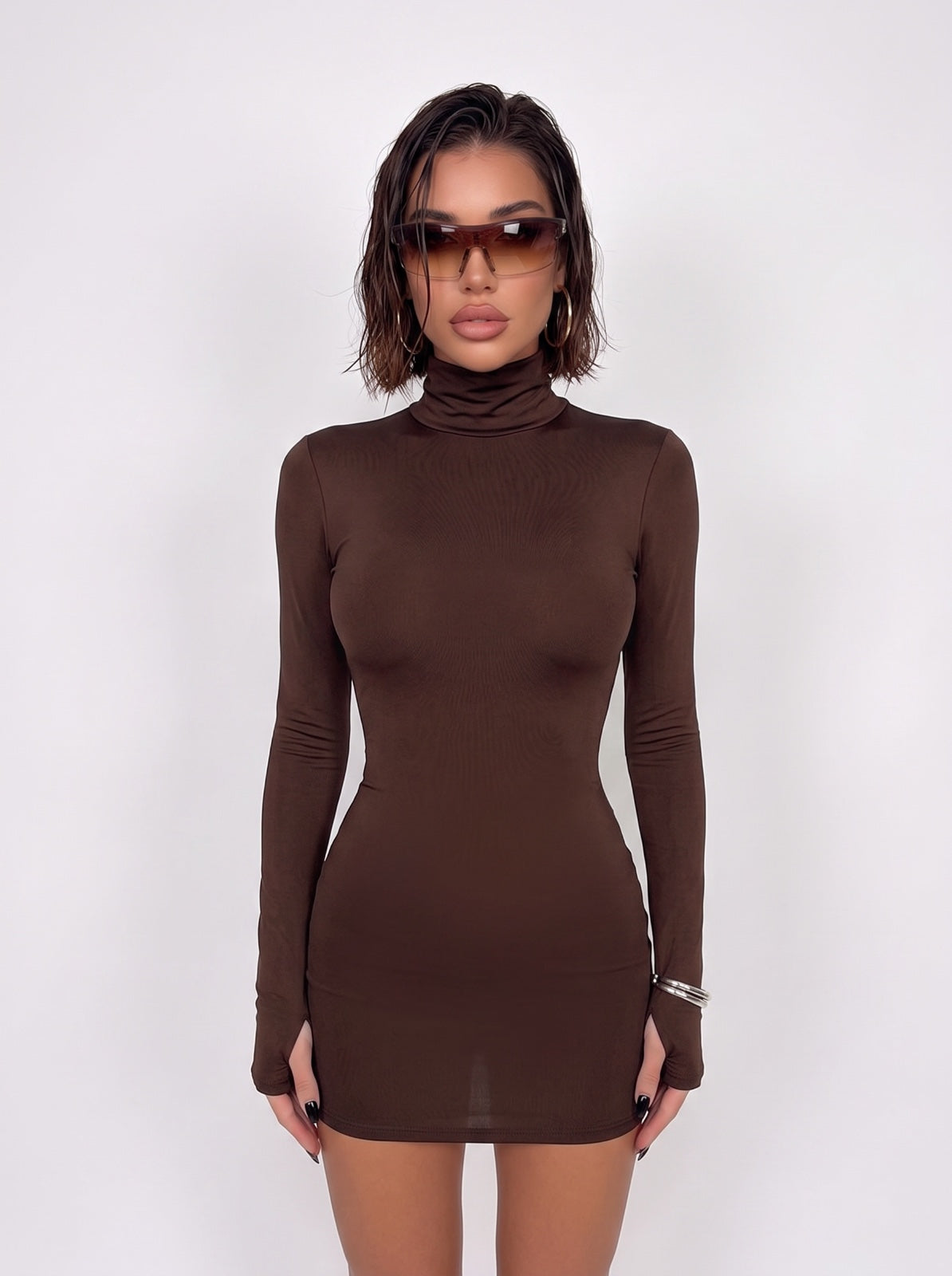 Basic Not Basic Dress - Brown